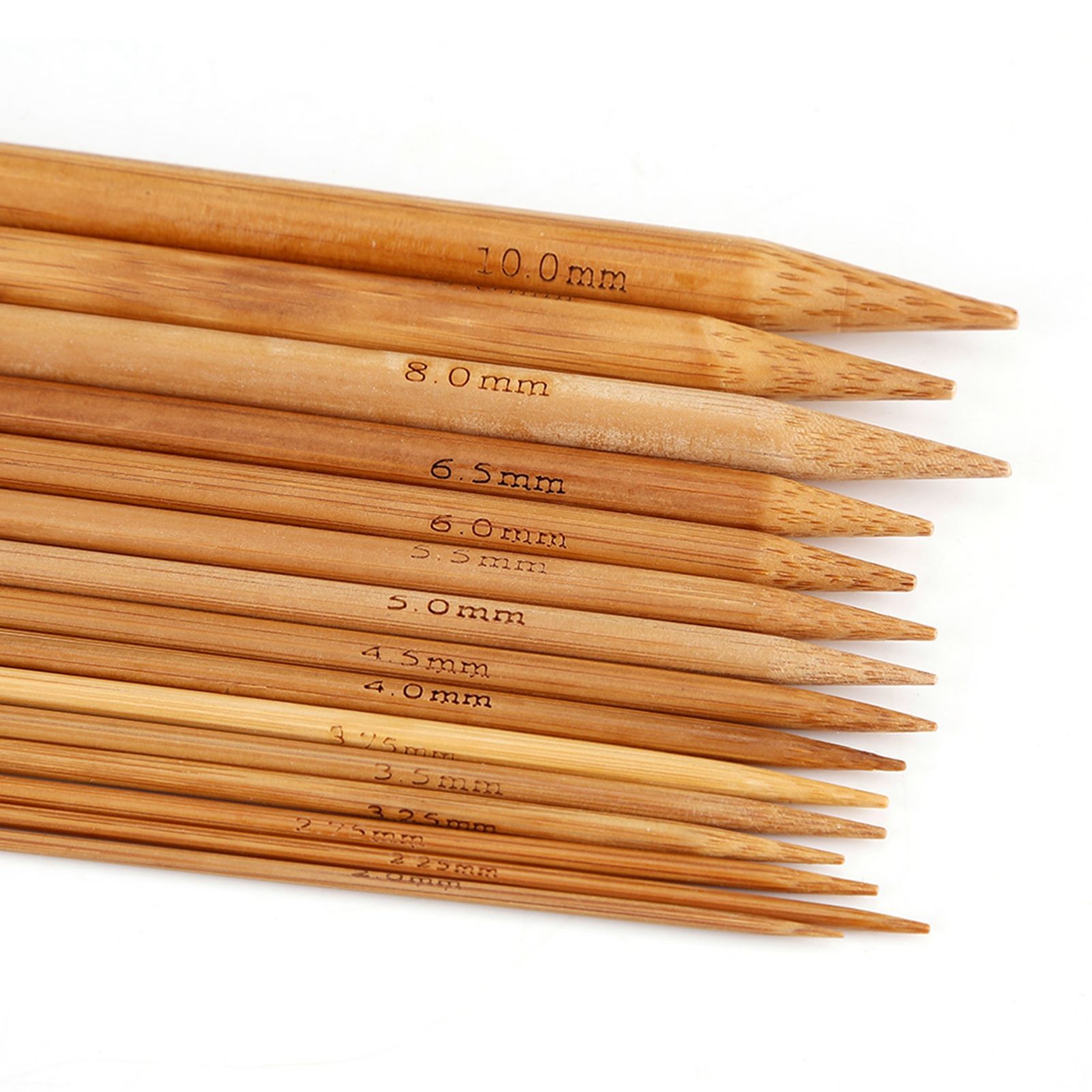 Bamboo Knitting Needles Smooth Double Pointed Set 15 Sizes from 2mm to 10mm view 14