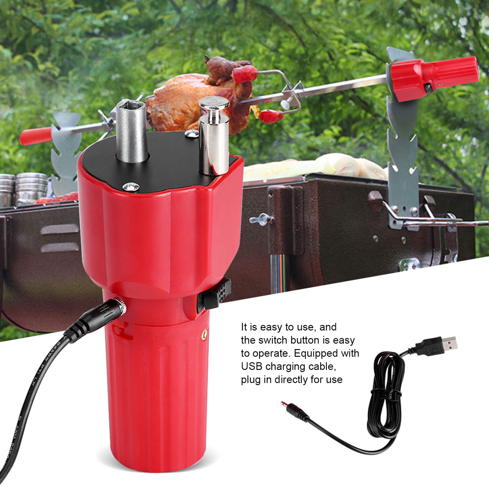Solid Construction Barbecue Grill Rotator Motor BBQ Roast Bracket Accessory view 9
