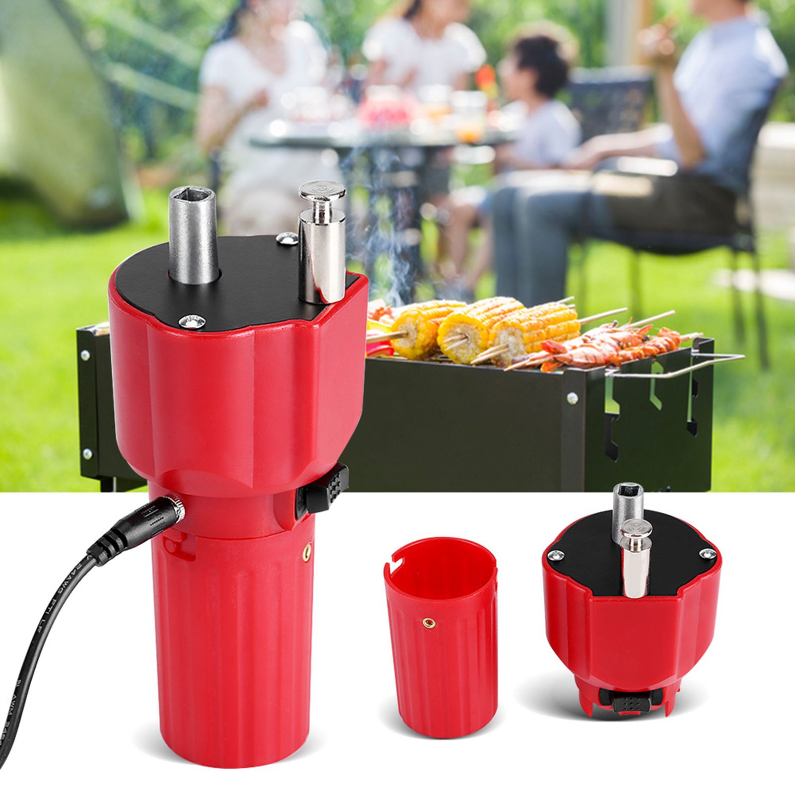 Solid Construction Barbecue Grill Rotator Motor BBQ Roast Bracket Accessory view 10