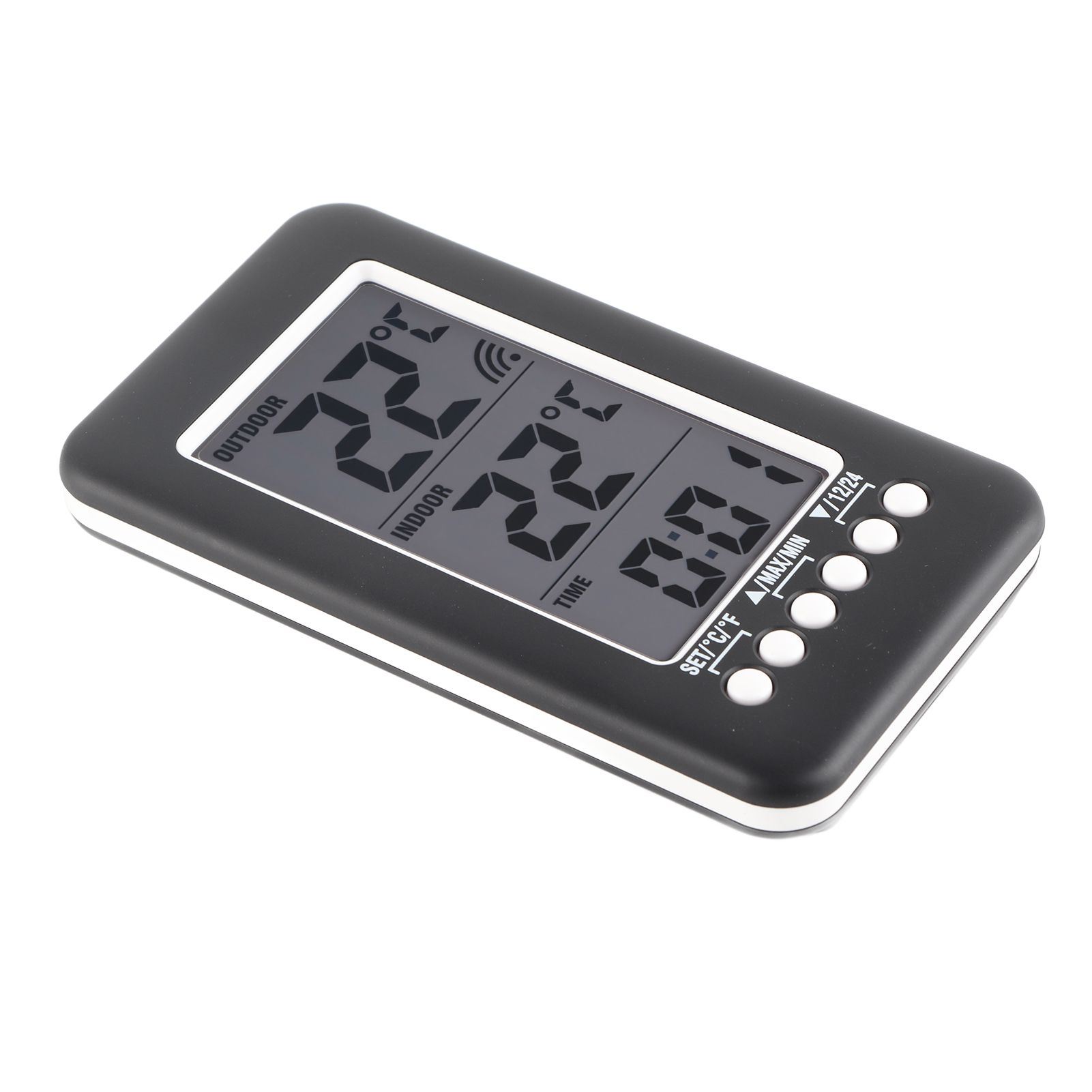 LCD Digital Indoor Outdoor Thermometer Clock Temperature Meter Wireless view 4