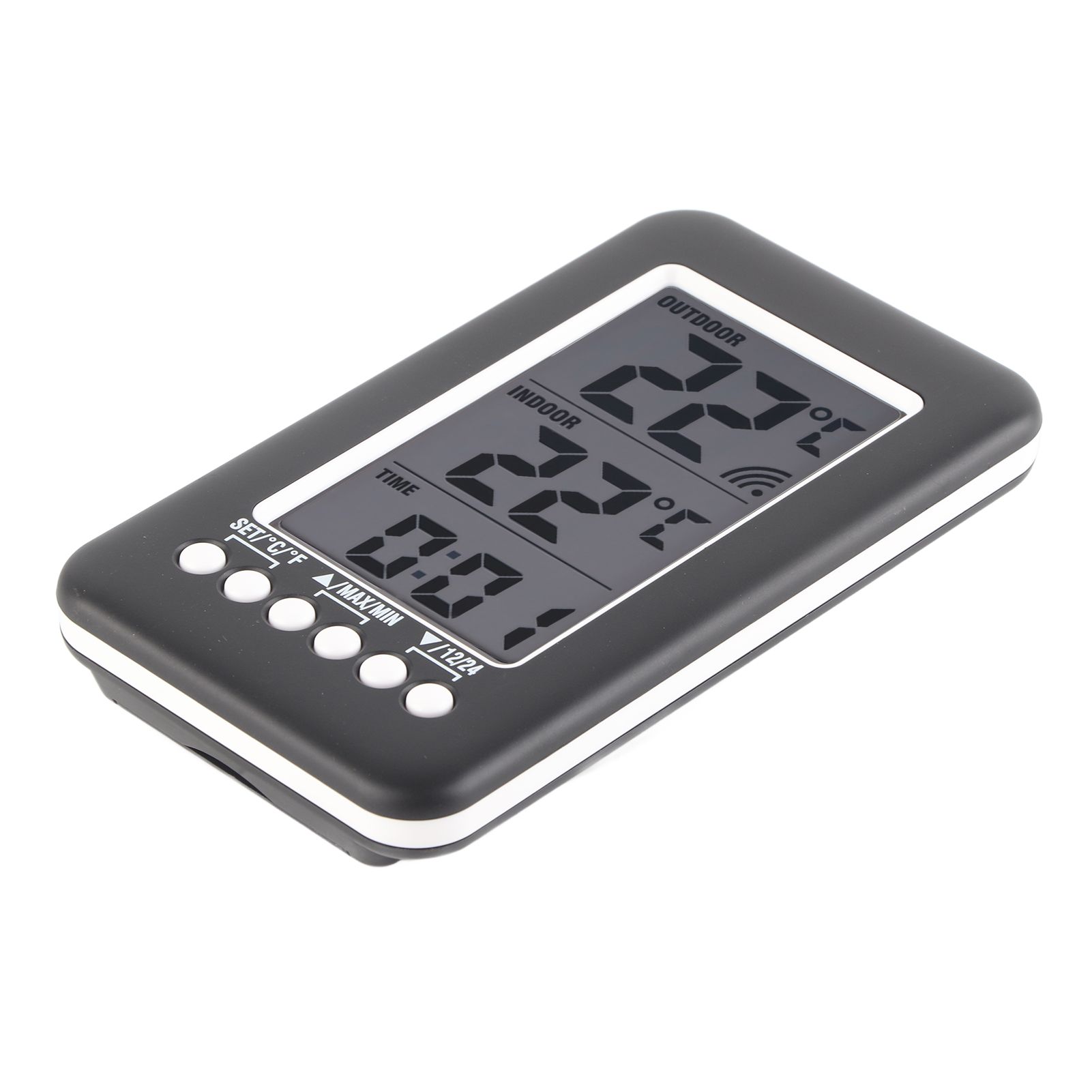 LCD Digital Indoor Outdoor Thermometer Clock Temperature Meter Wireless view 5
