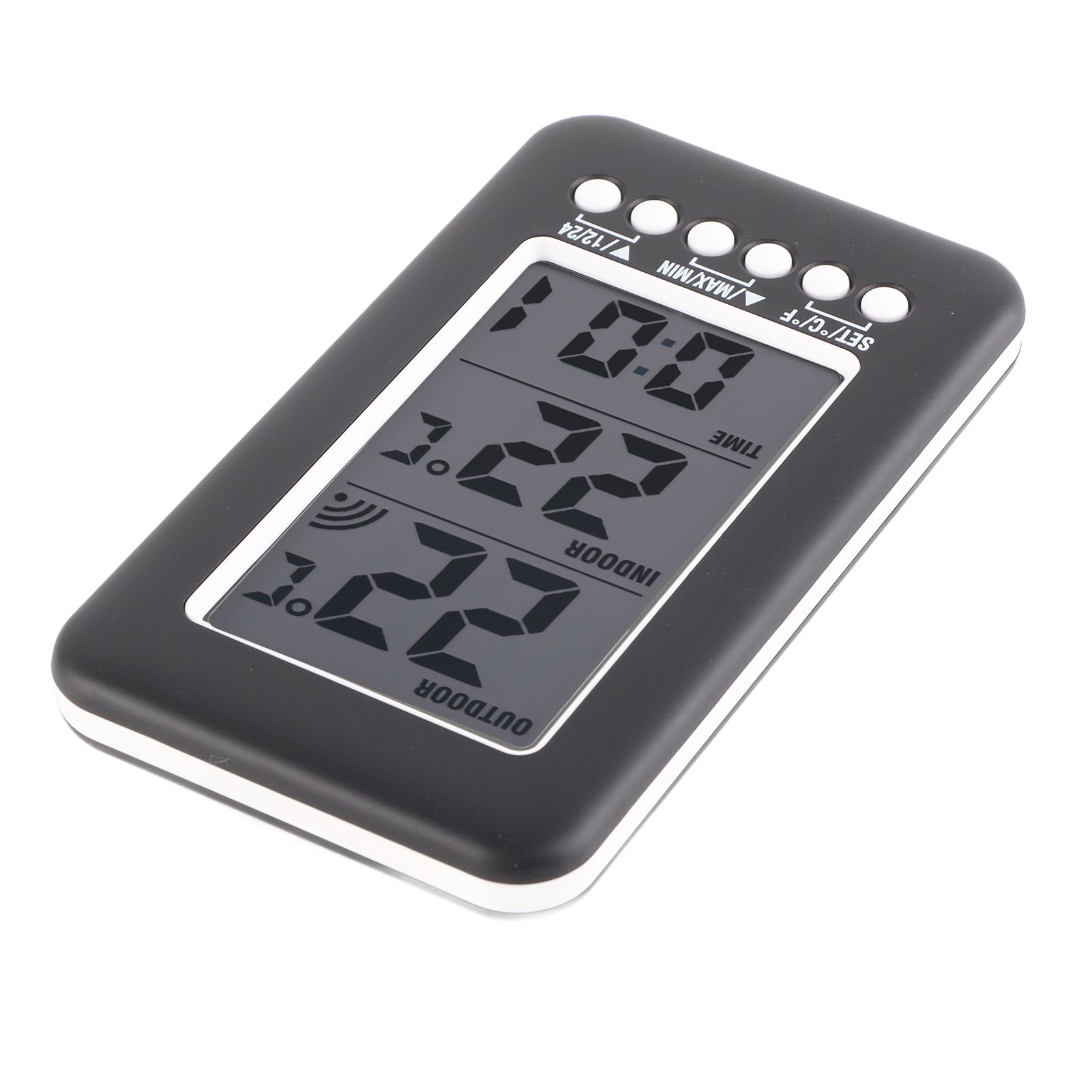 LCD Digital Indoor Outdoor Thermometer Clock Temperature Meter Wireless view 6