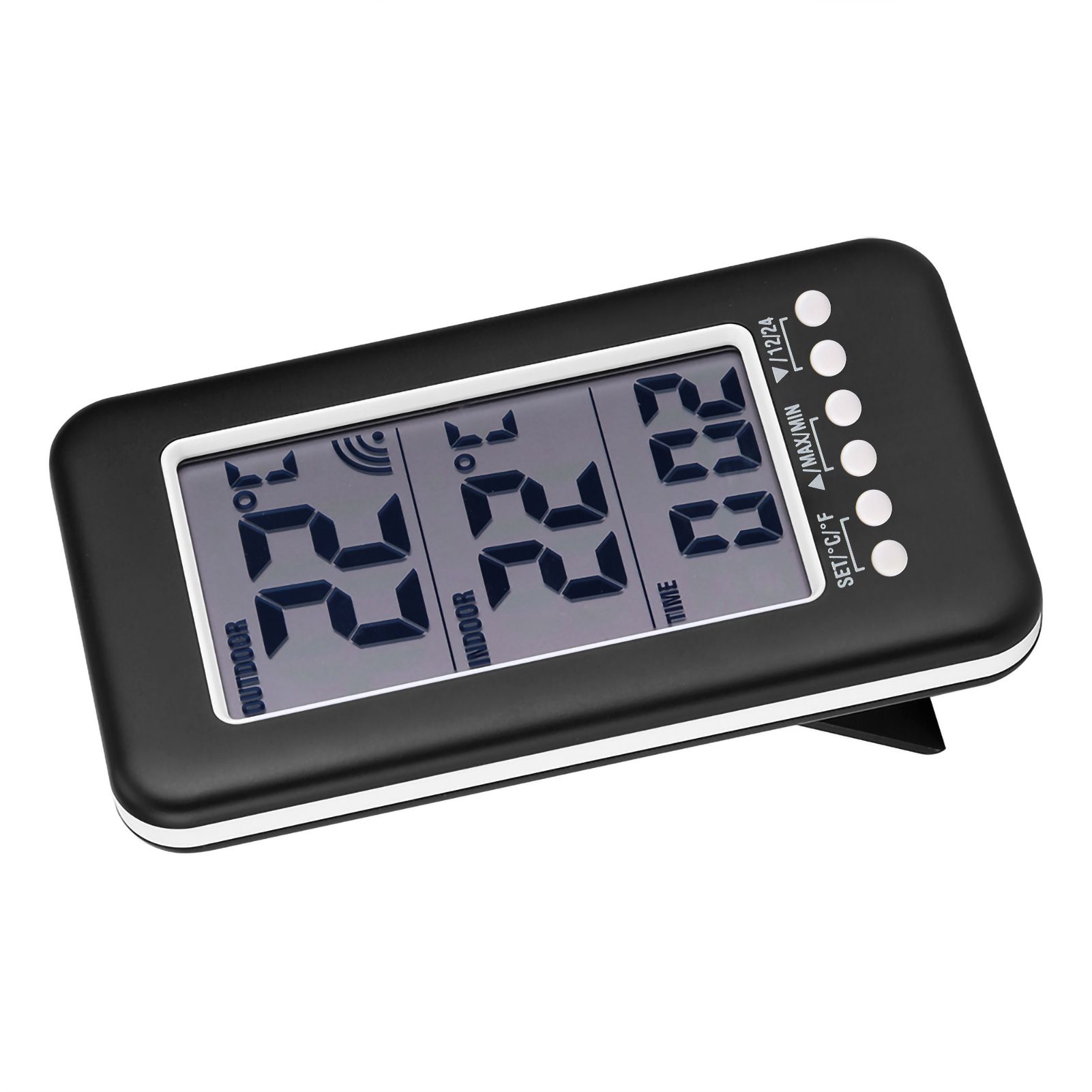 LCD Digital Indoor Outdoor Thermometer Clock Temperature Meter Wireless view 10