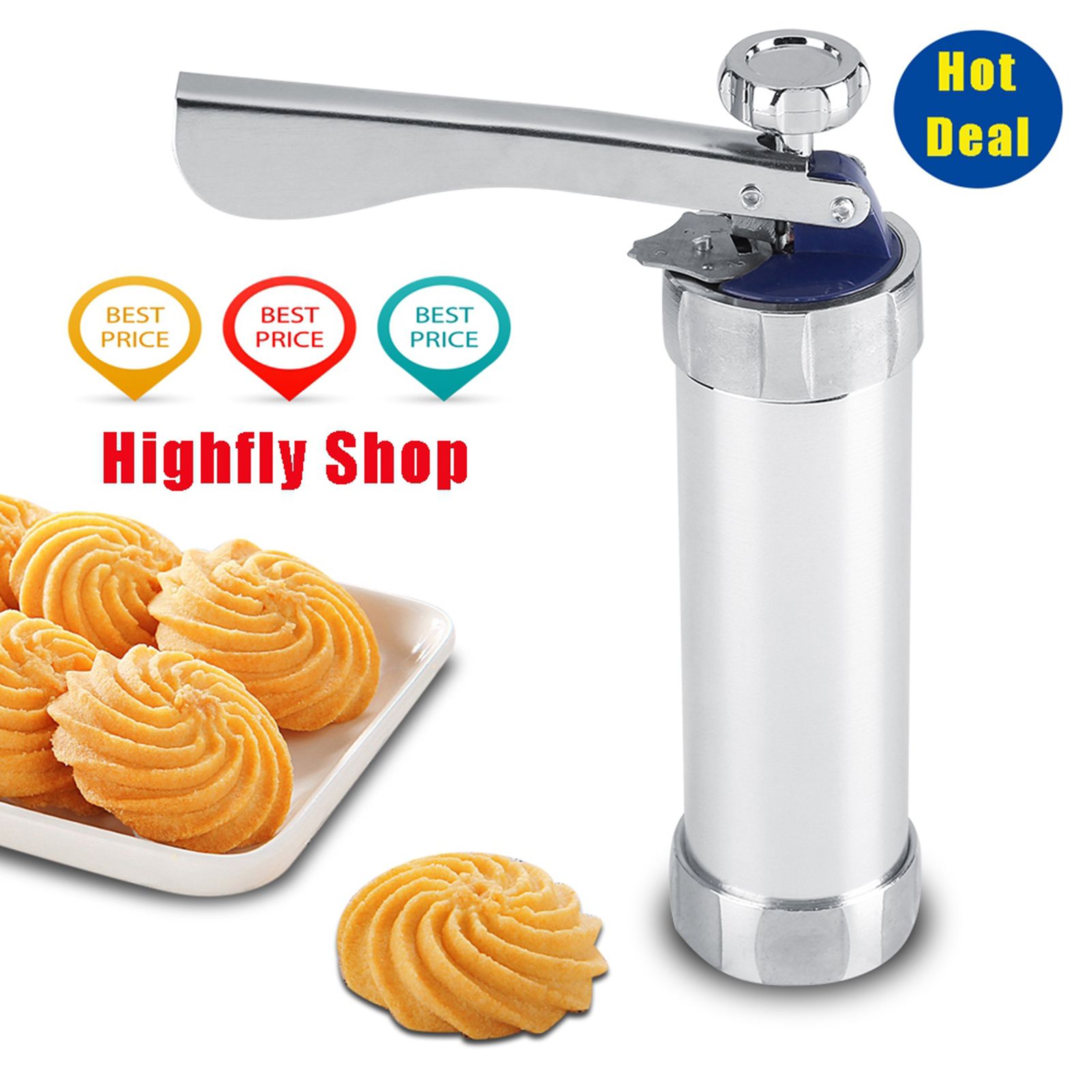 Cookie Press Kit Cookie Biscuit Machine Making Cake Decorating Tools Kitchen view 12