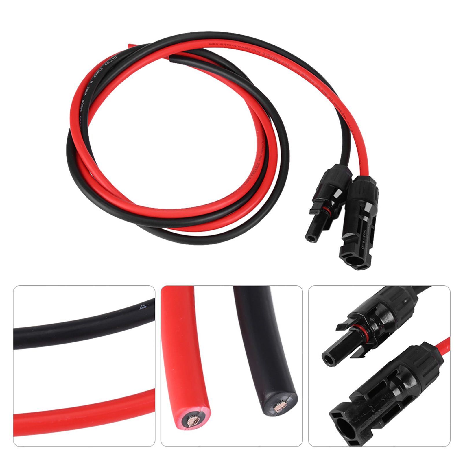 2.5mm Pair of Red Black Solar Panel PV Cable Wire Male Female Connectors view 8