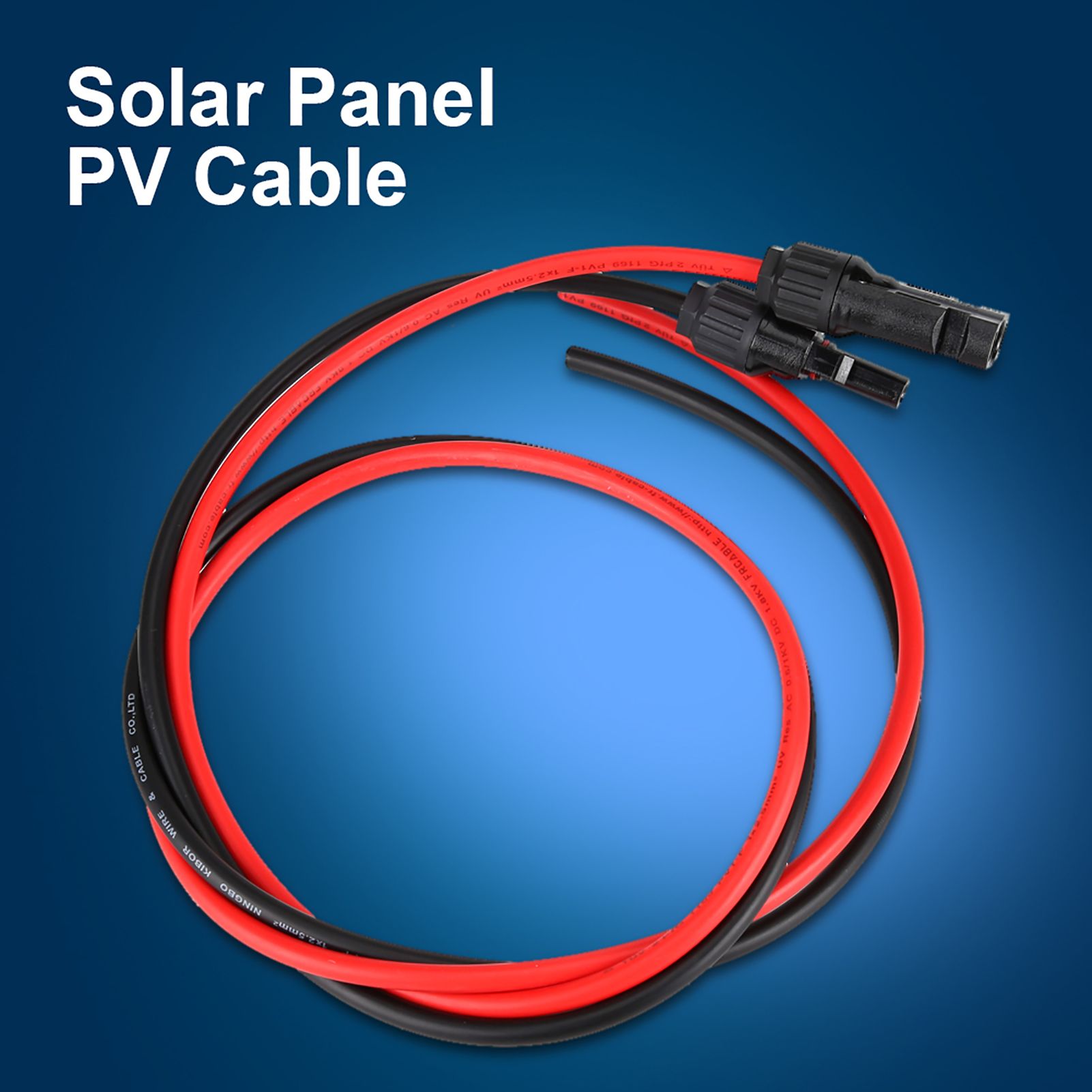2.5mm Pair of Red Black Solar Panel PV Cable Wire Male Female Connectors view 10