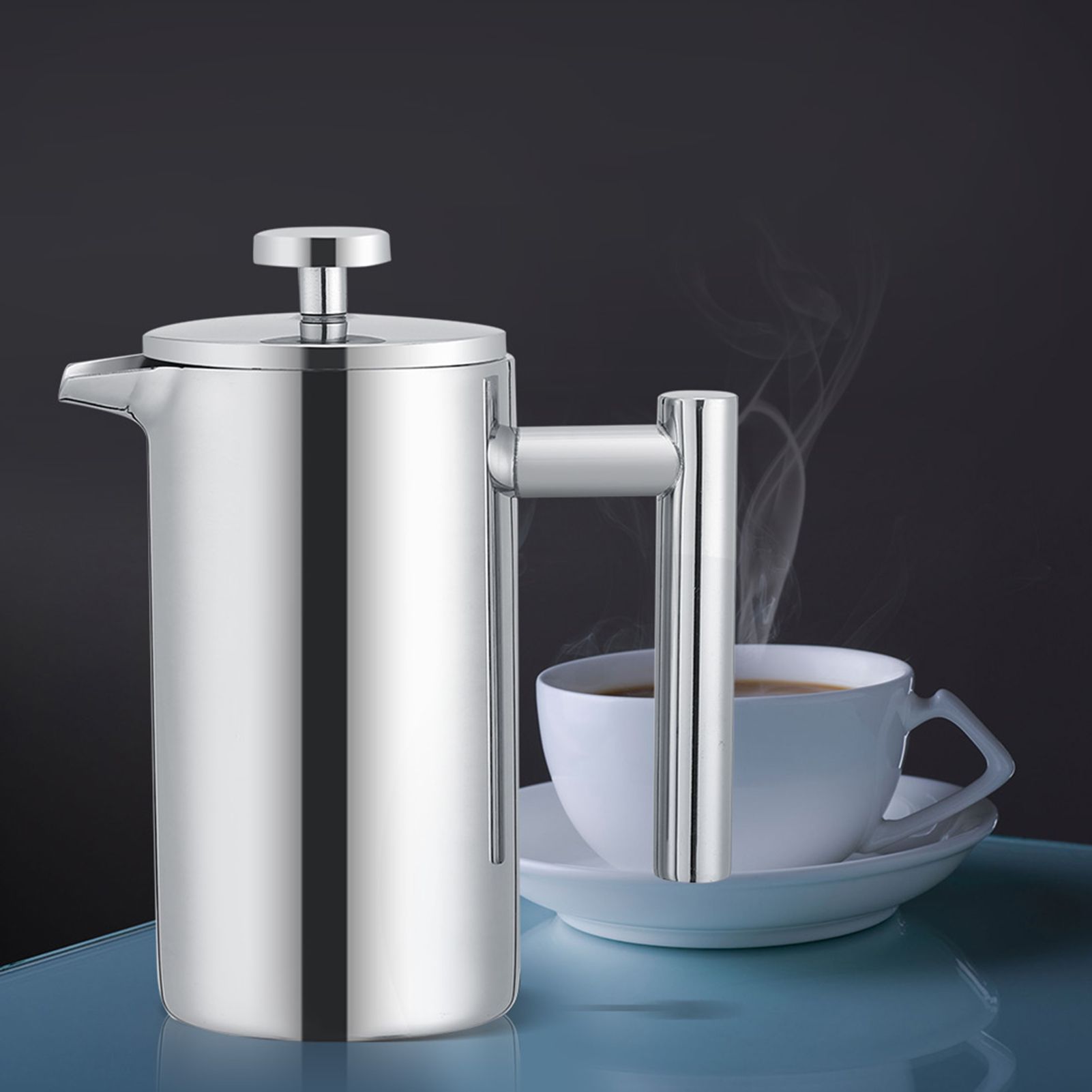 350ML Double Wall Stainless Steel Coffee Maker French Press Tea Pot with Filter view 12