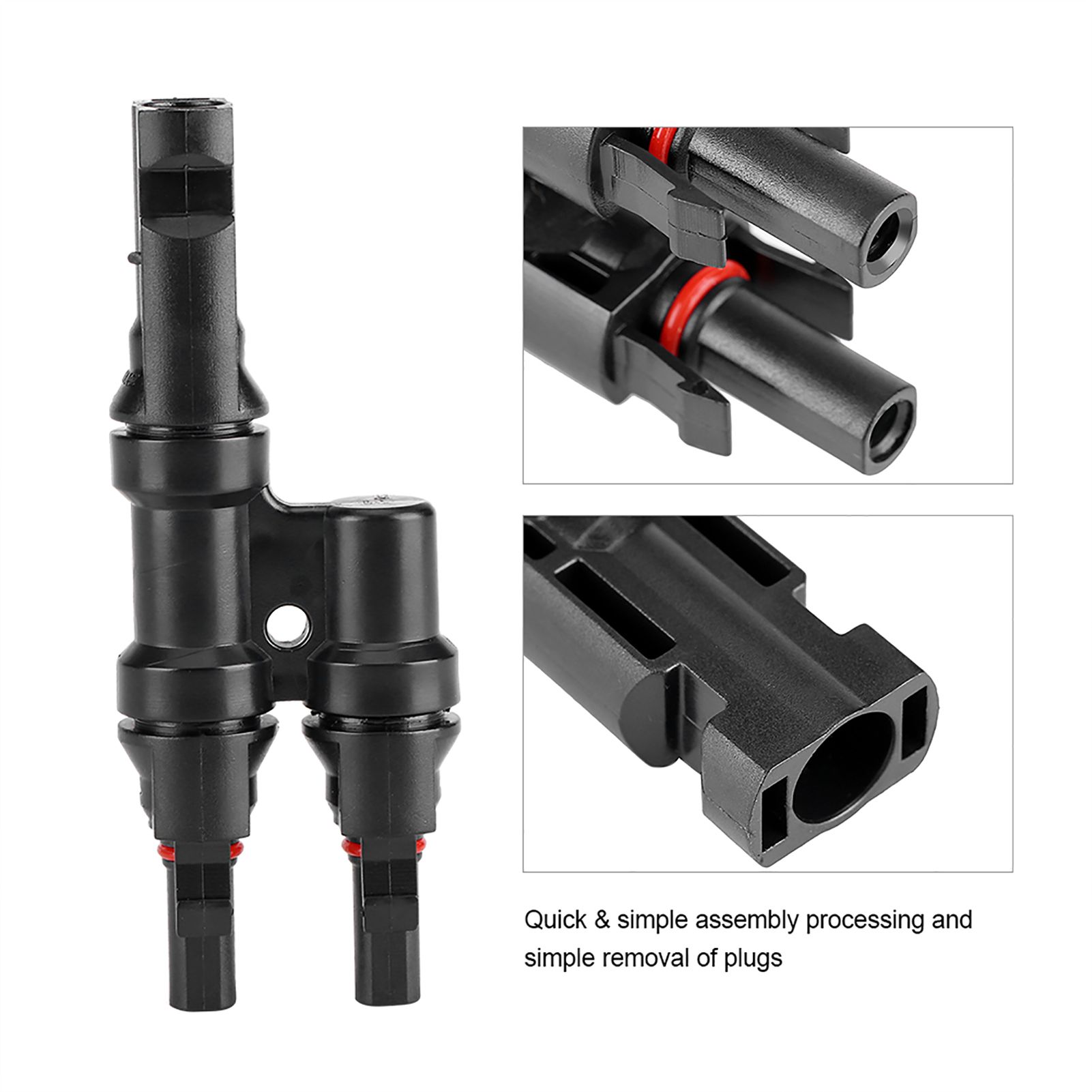 1Pair Solar Panel Y Branch PV Connectors Male Female Adapter Cable view 9