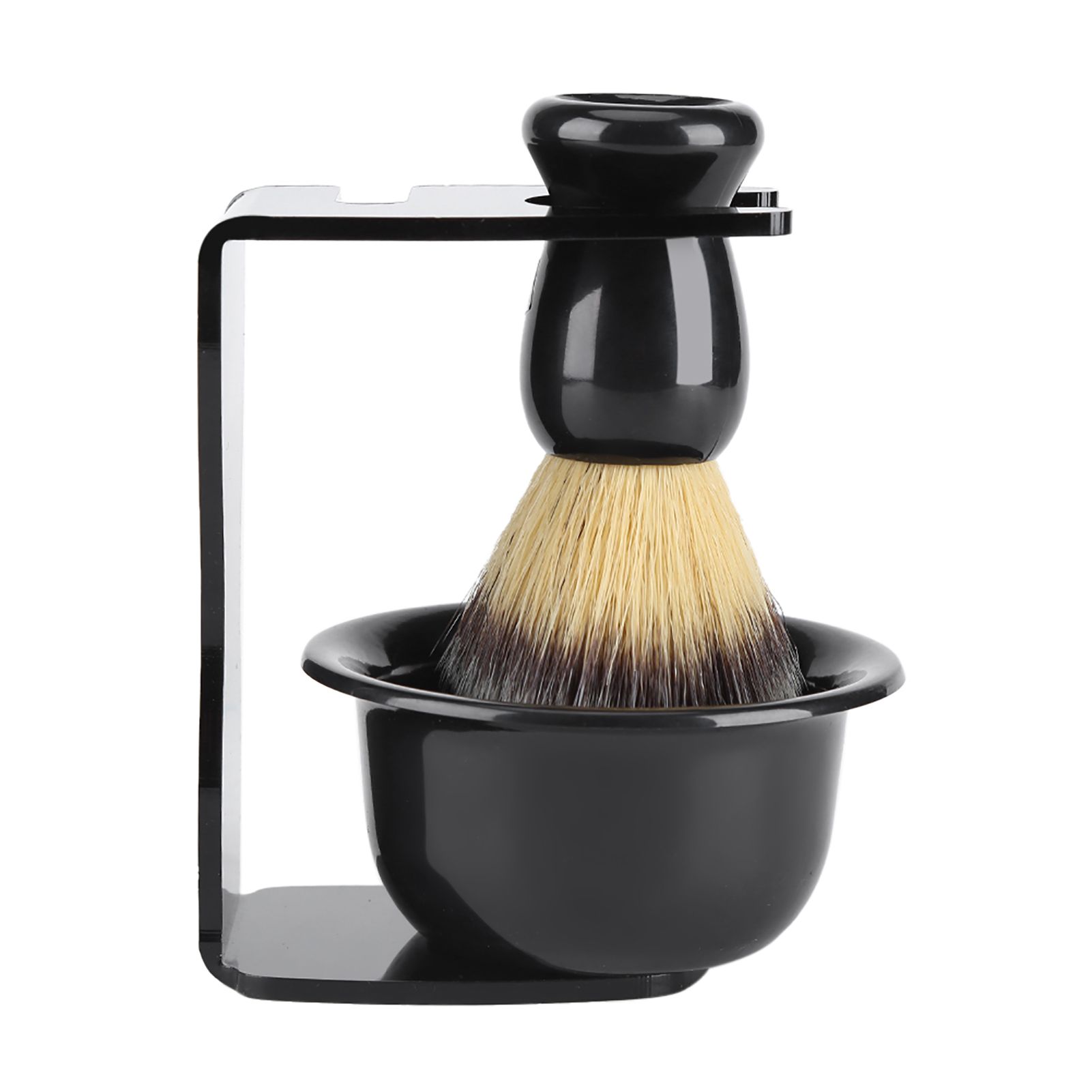 3 PCS Professional Men Shaving Brush Stand Holder Bowl Set view 2
