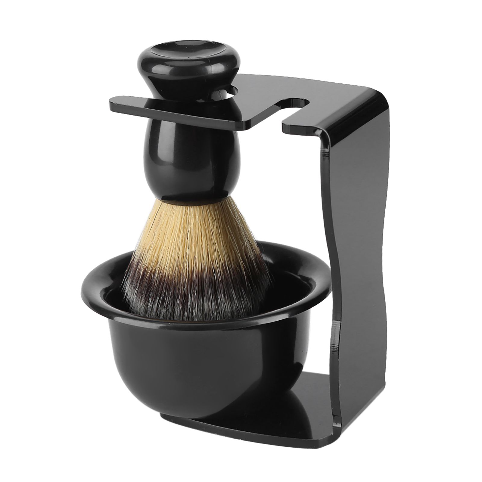 3 PCS Professional Men Shaving Brush Stand Holder Bowl Set view 3