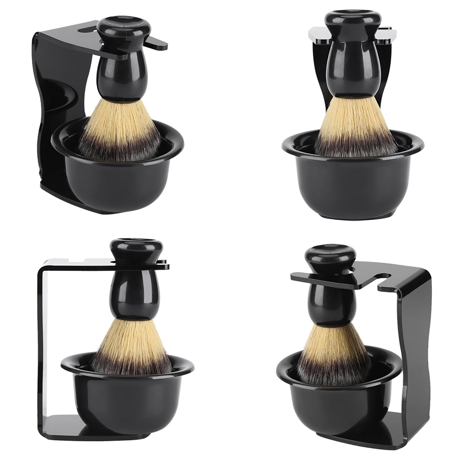 3 PCS Professional Men Shaving Brush Stand Holder Bowl Set view 10