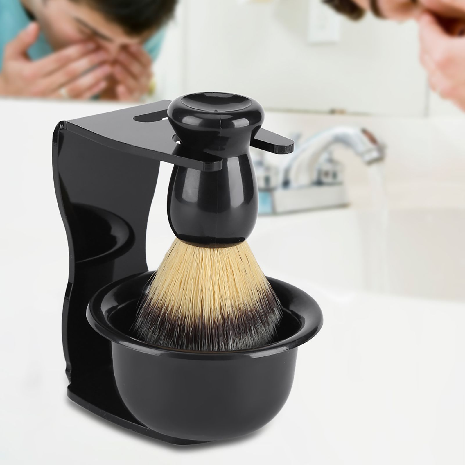 3 PCS Professional Men Shaving Brush Stand Holder Bowl Set view 15