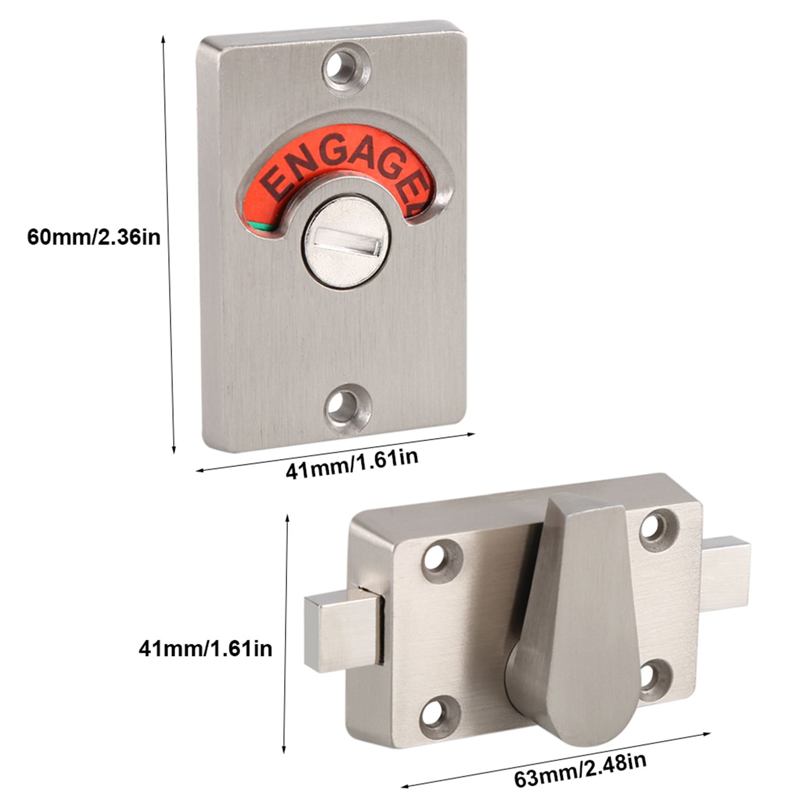Indicator Privacy Bolt Door Lock Vacant Engaged Screws Bathroom Toilet view 9