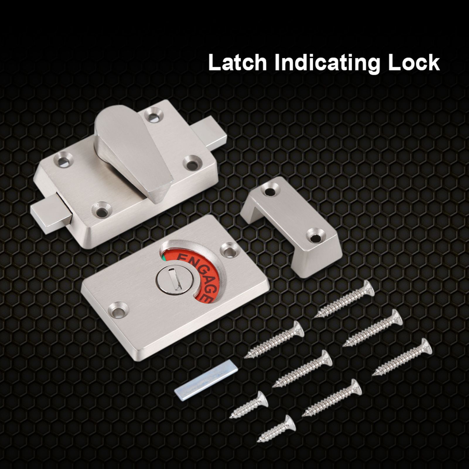 Indicator Privacy Bolt Door Lock Vacant Engaged Screws Bathroom Toilet view 12