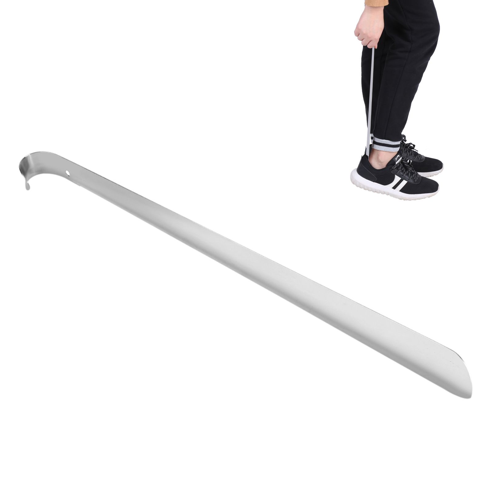 Professional Stainless Steel Shiny Silver Metal Shoe Horn Shoehorn for Seniors view 10