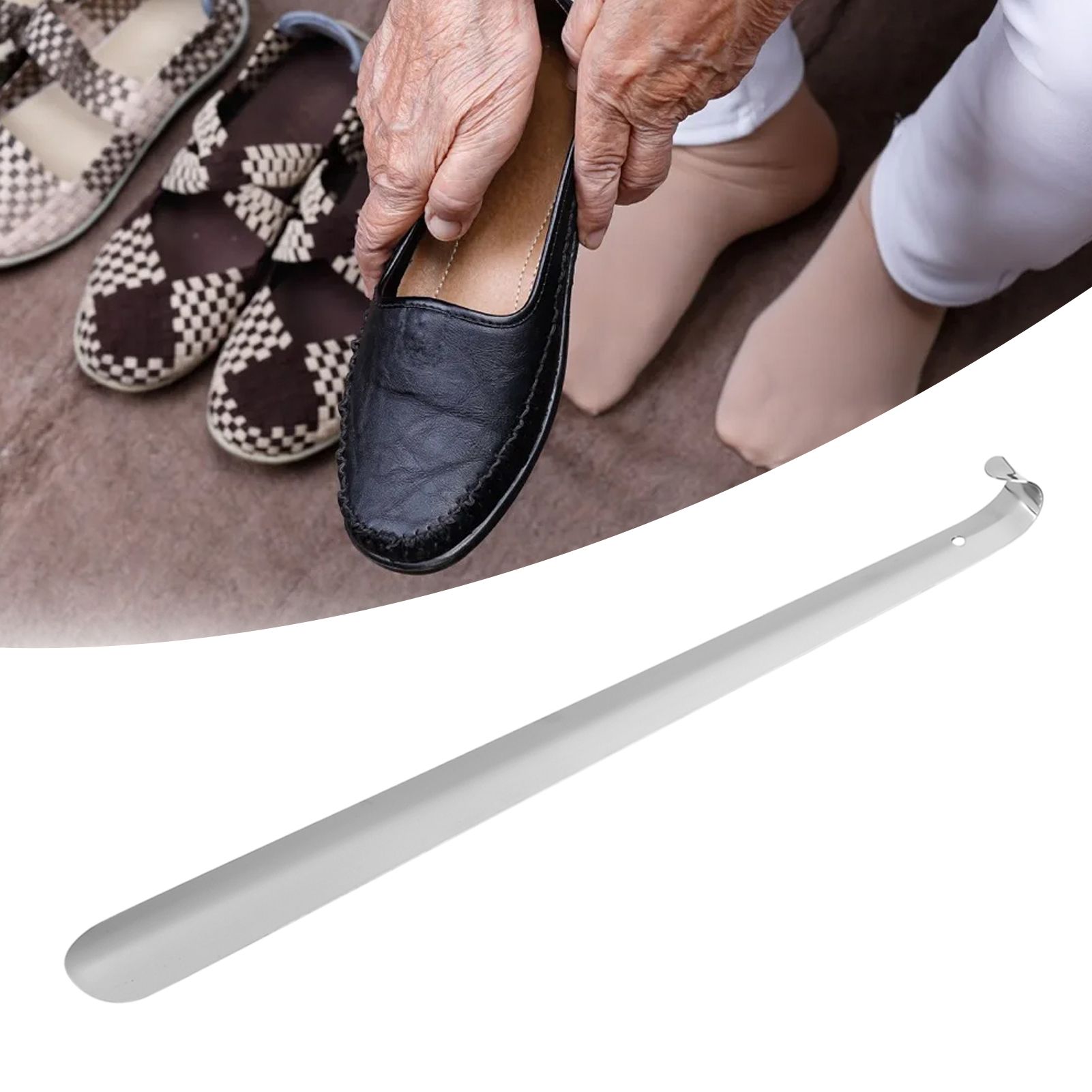 Professional Stainless Steel Shiny Silver Metal Shoe Horn Shoehorn for Seniors view 11
