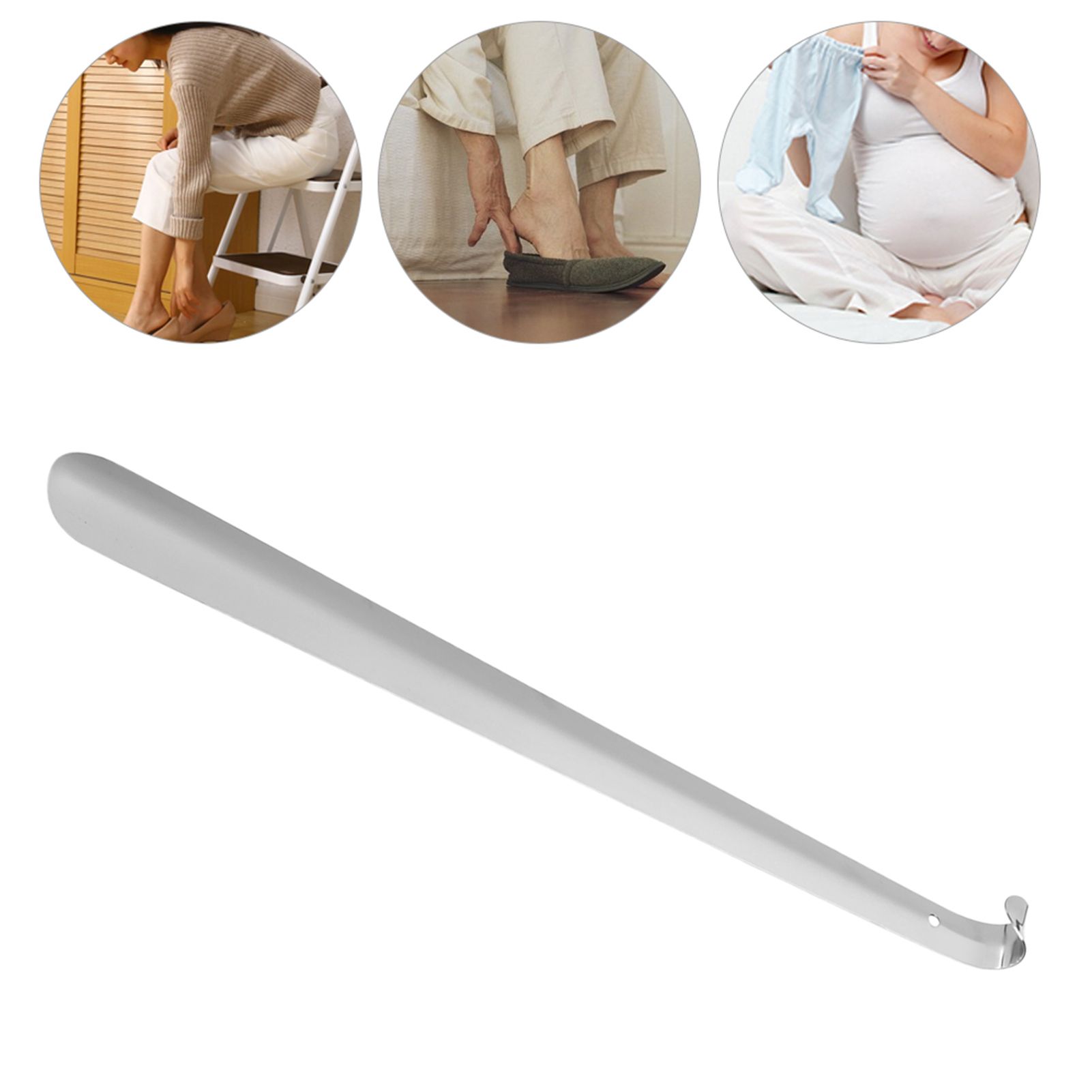 Professional Stainless Steel Shiny Silver Metal Shoe Horn Shoehorn for Seniors view 12