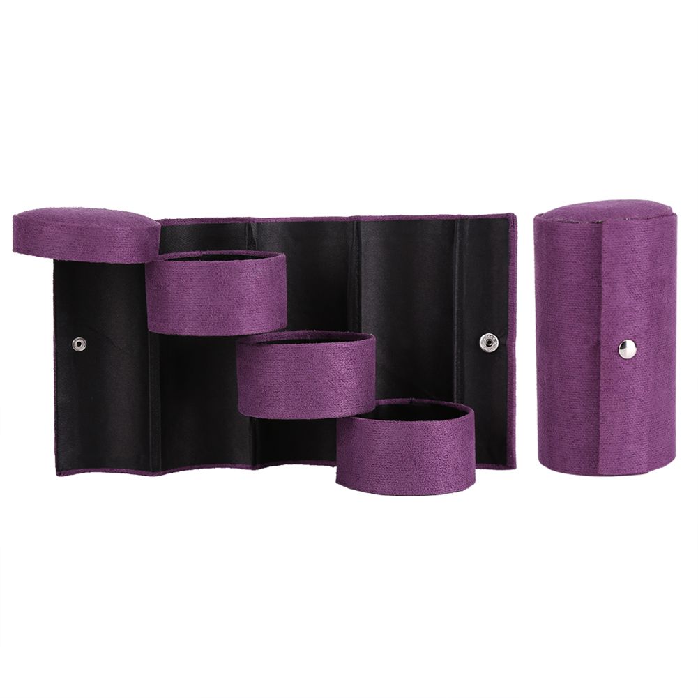 Portable 3 Layers Cylinder Shaped Jewelry Storage Box Organizer for Girls