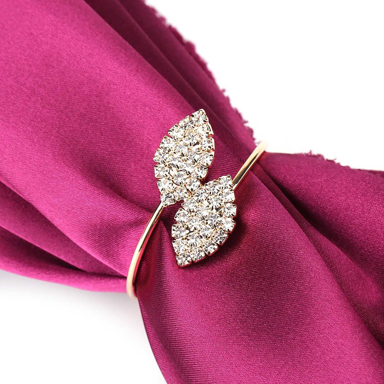 12Pcs Rhinestone Napkin Ring Set Handmade Buckle Holder Wedding Dinner Decoration view 6