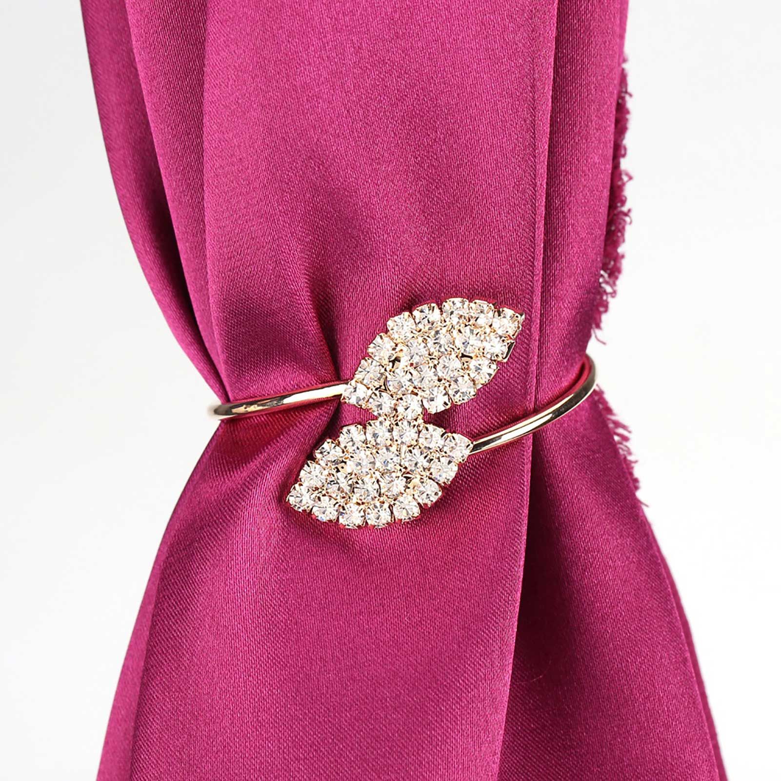 12Pcs Rhinestone Napkin Ring Set Handmade Buckle Holder Wedding Dinner Decoration view 7