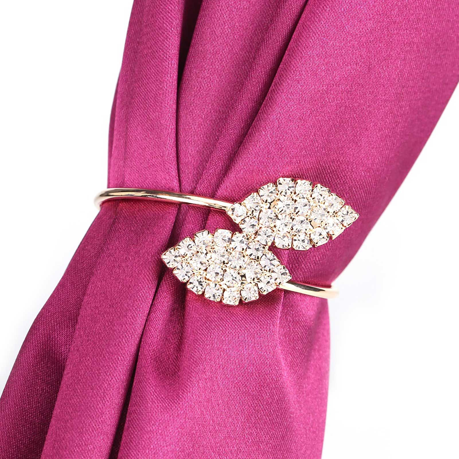 12Pcs Rhinestone Napkin Ring Set Handmade Buckle Holder Wedding Dinner Decoration view 8