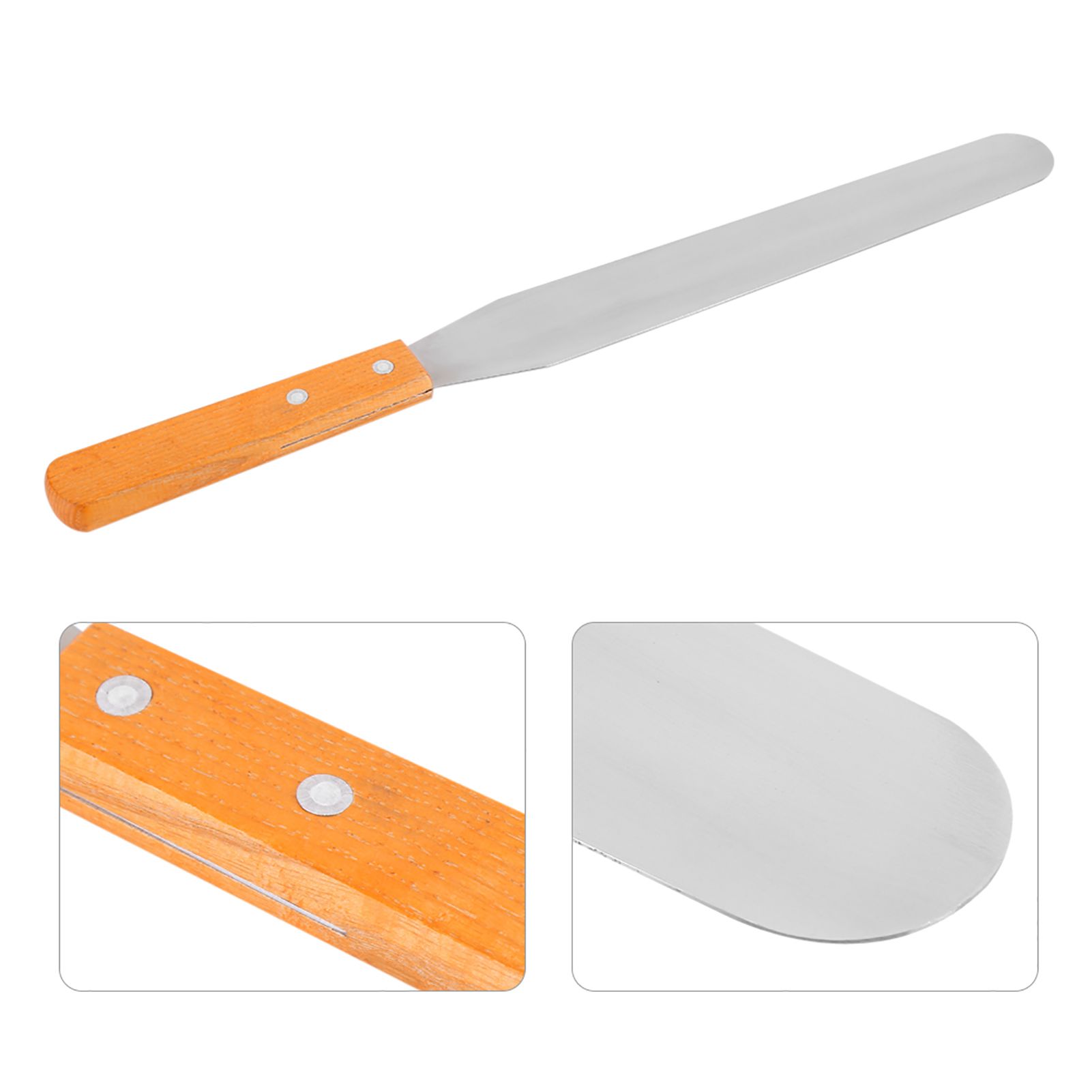 Stainless Steel Wood Straight Spatula Cake Icing Decorating Smooth Tool for view 9
