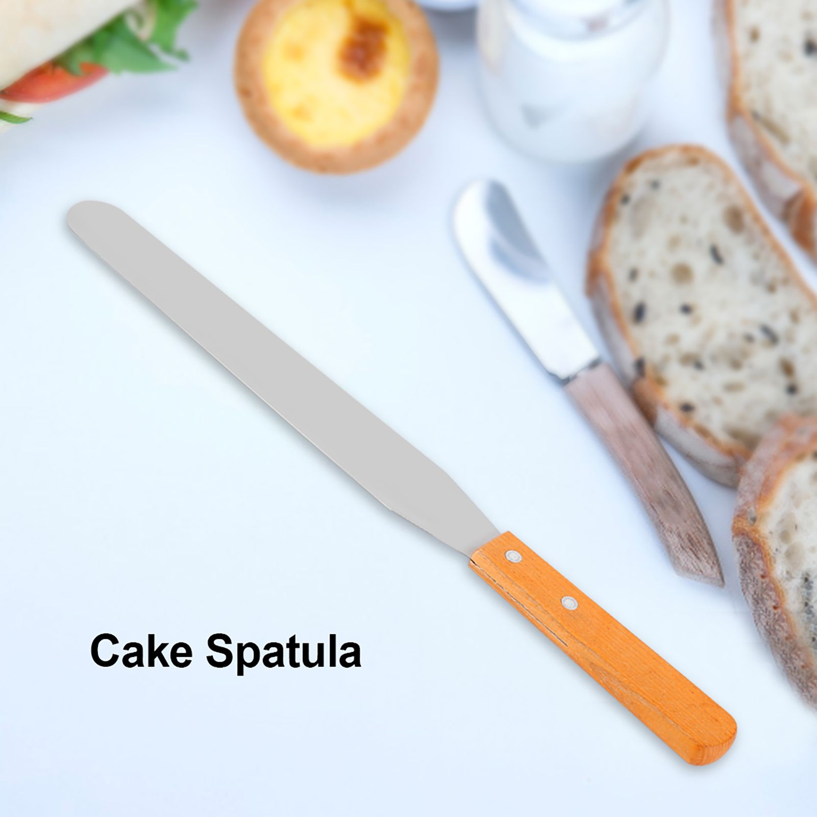 Stainless Steel Wood Straight Spatula Cake Icing Decorating Smooth Tool for view 11