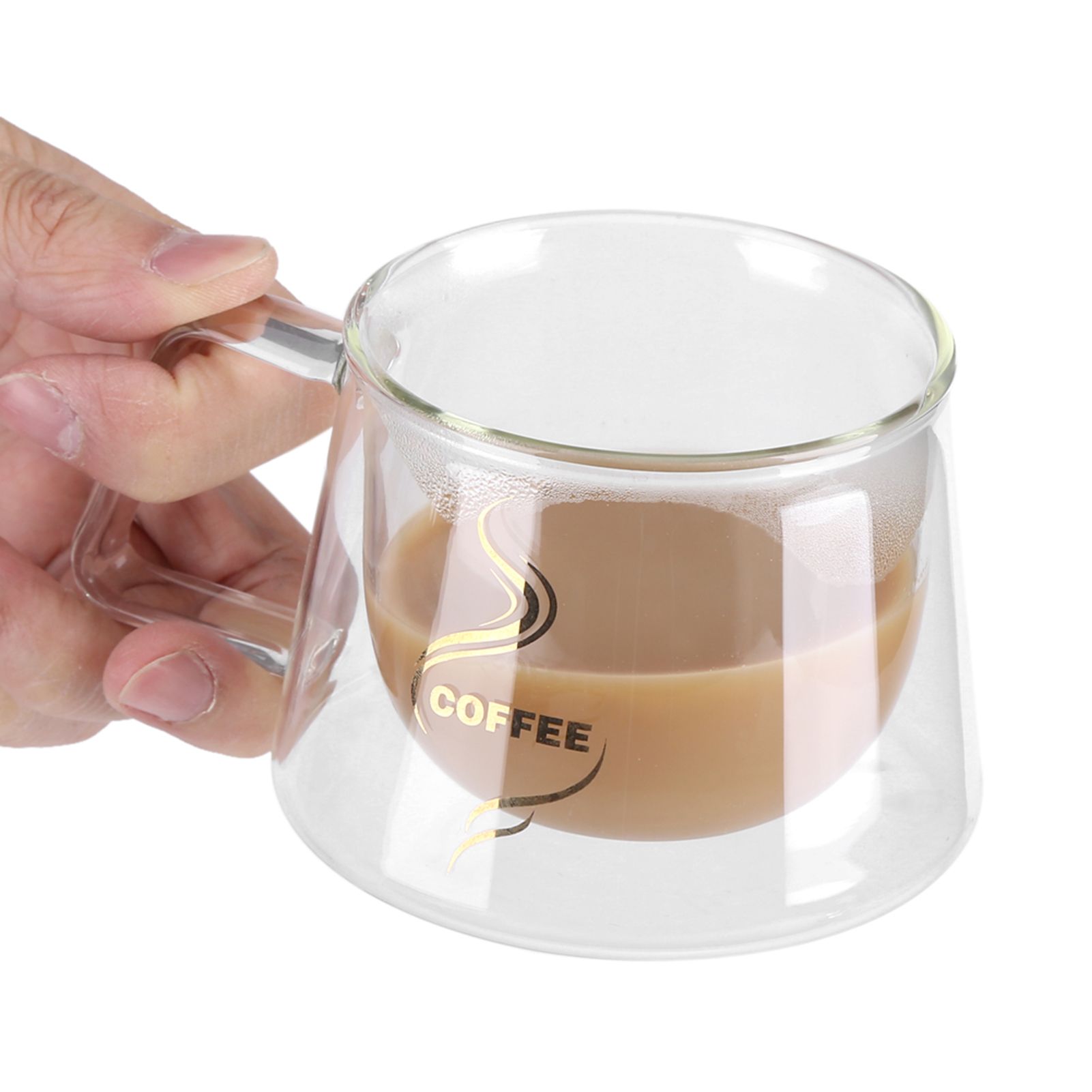 Double Wall Insulated Glass Cup Heat Resistant Mug Glassware for Coffee Tea Milk view 8