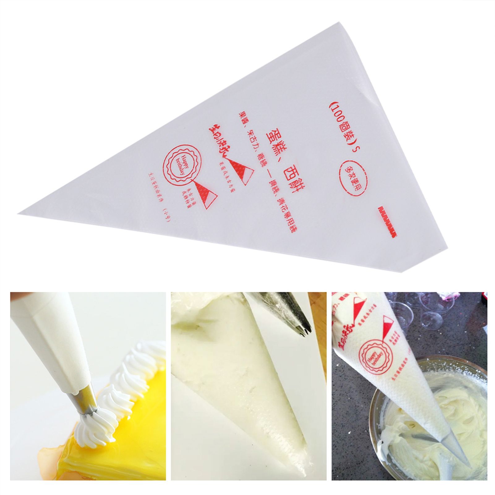100pcs Food Grade Plastic Icing Piping Bags Pastry Fondant Cake Decorating Bag view 10