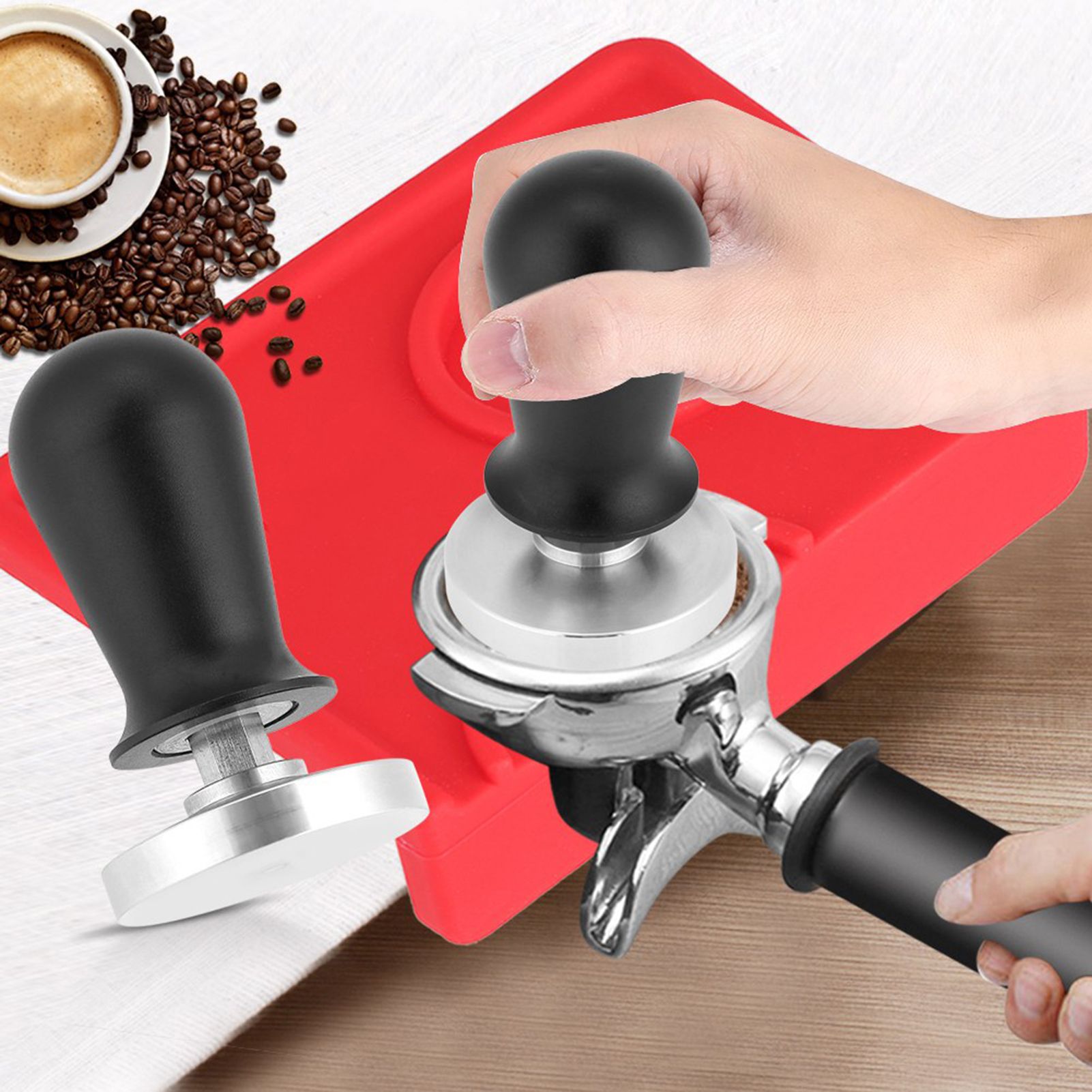 58mm/51mm Stainless Steel Coffee Tamper Flat Base Espresso Beans Press Tool 51mm view 9