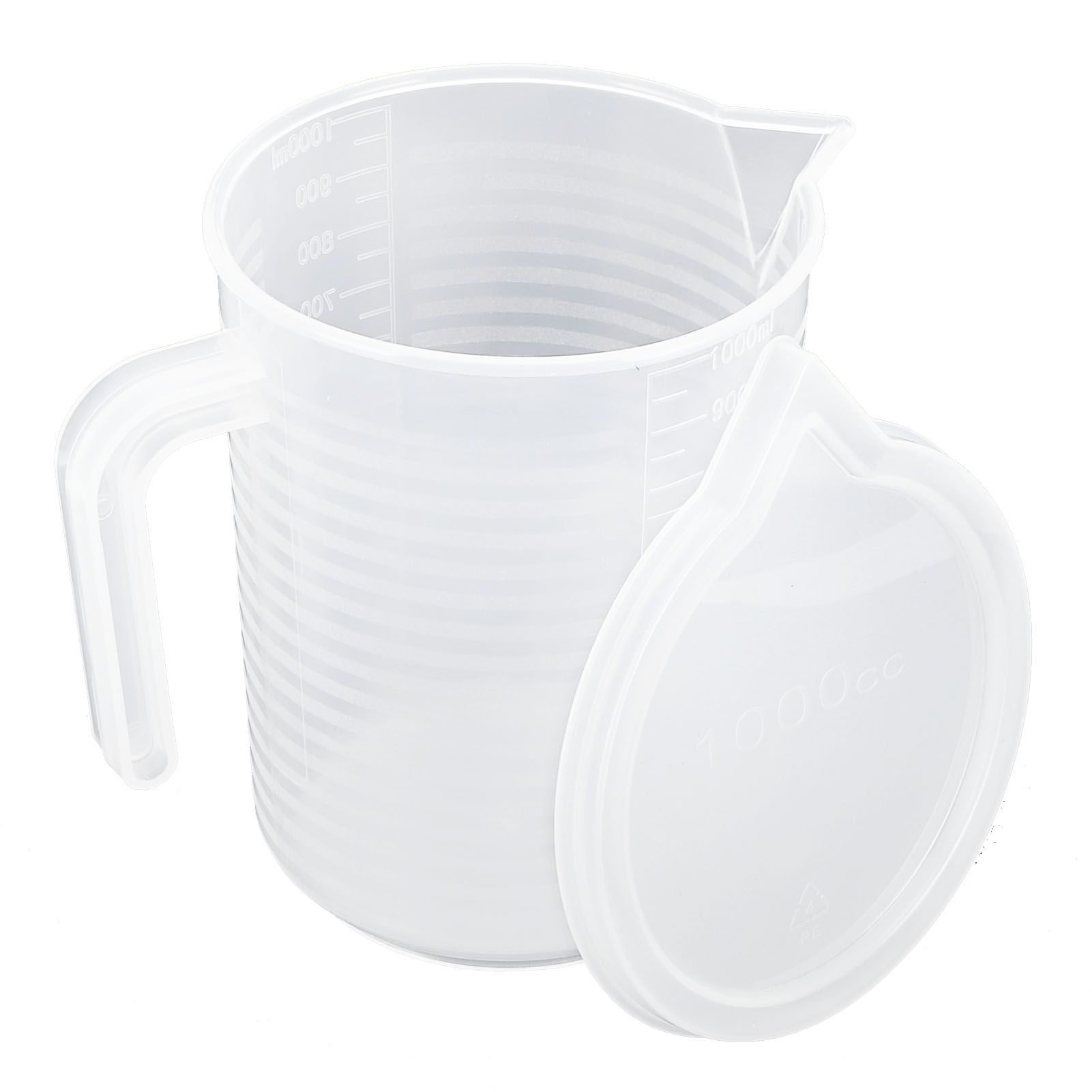 500ml/1000ml Clear Plastic Measuring Cups with Lid Kitchen Cooking Baking view 3