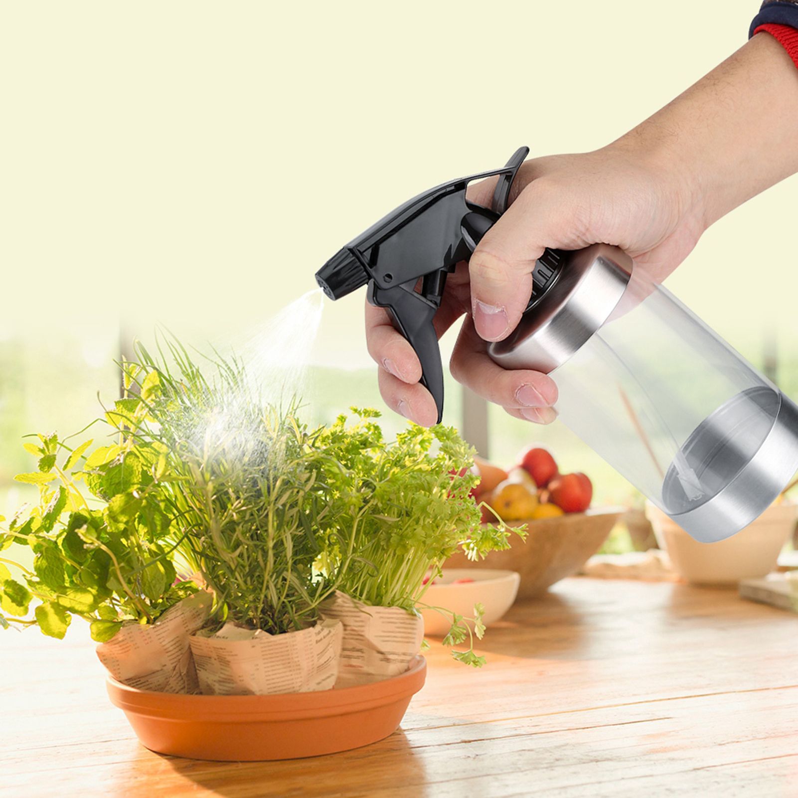 Stainless Steel&Acrylic Transparent Water Spray Bottle Trigger Sprinkle Plant view 10