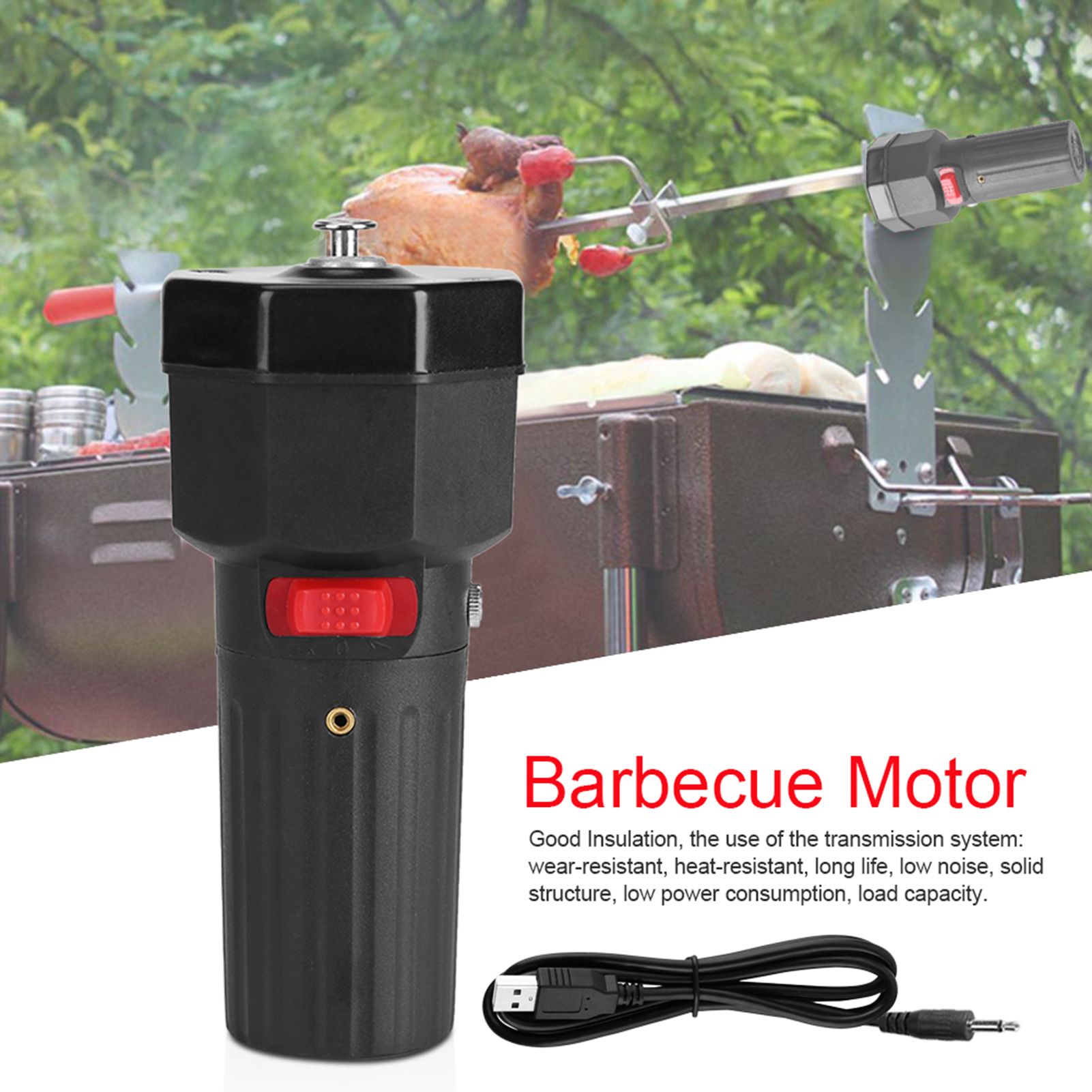 5V Solid Construction Barbecue Grill Rotator Motor BBQ Holder Roast Bracket view 3