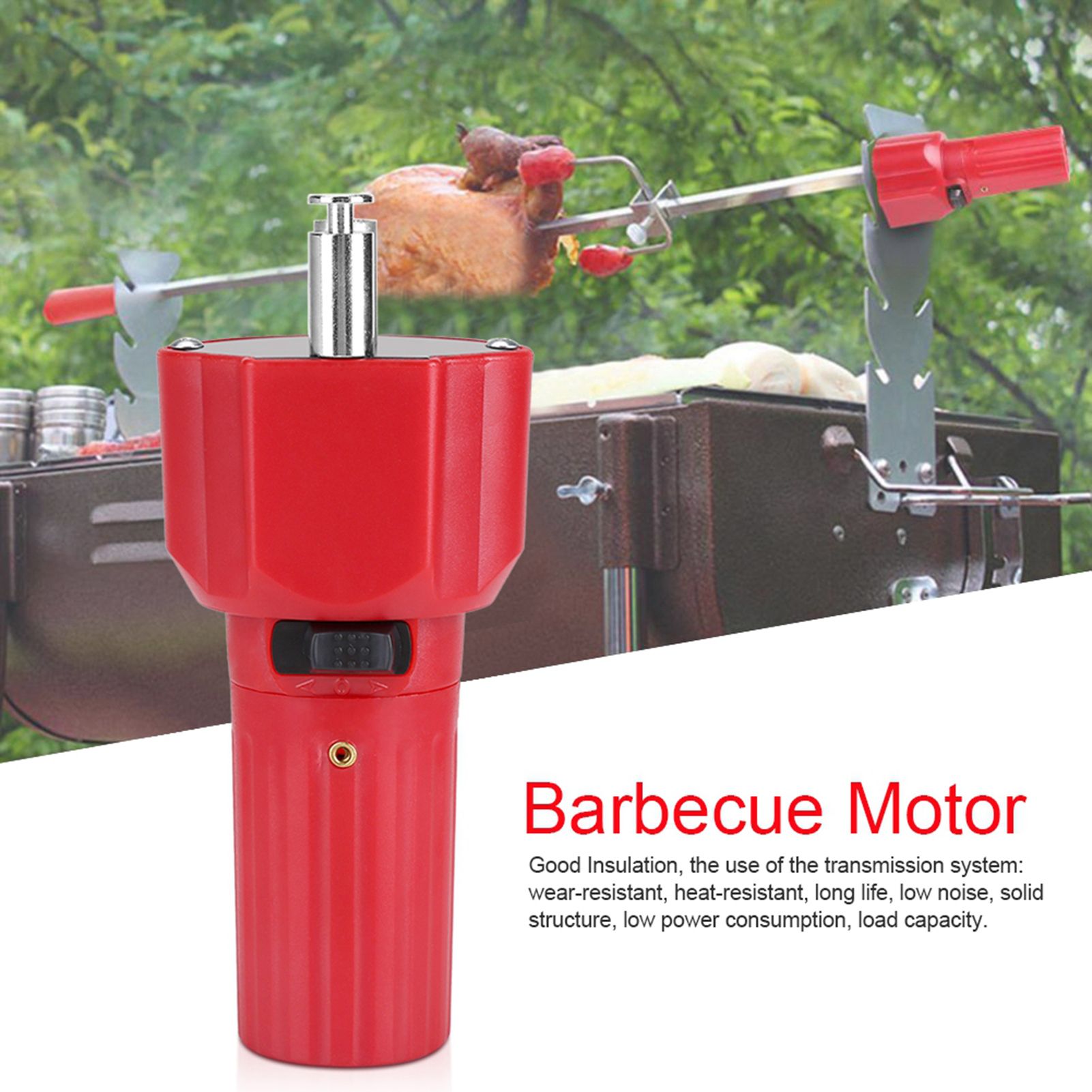 1.5 V Red Solid Construction Barbecue Grill Rotator Motor BBQ Holder Roast view 9