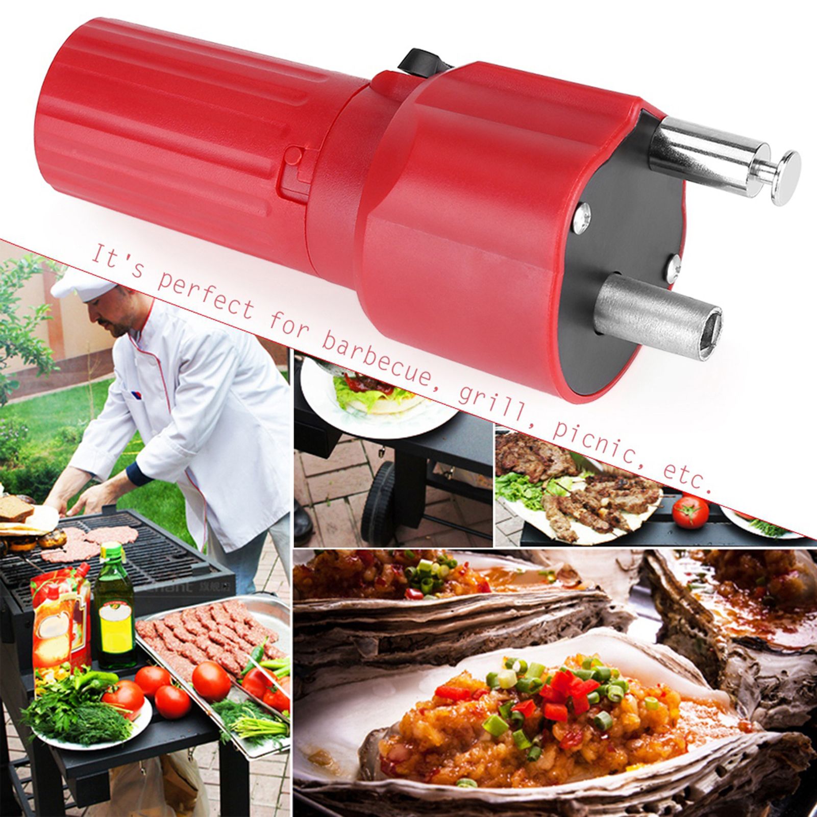 1.5 V Red Solid Construction Barbecue Grill Rotator Motor BBQ Holder Roast view 10