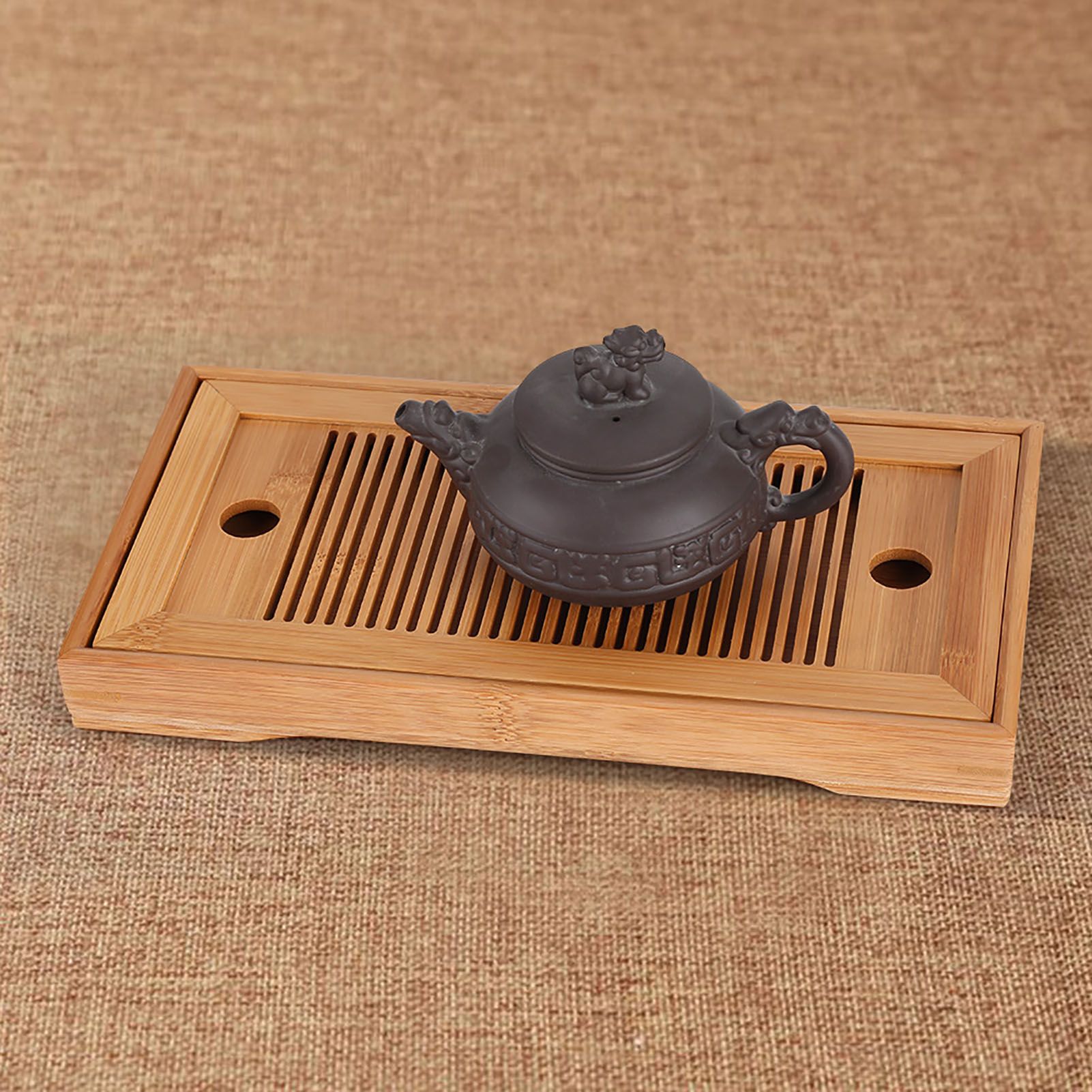 Bamboo Tea Tray Chinese Gongfu Tea Mini Serving Table for Teahouse Home Office view 10