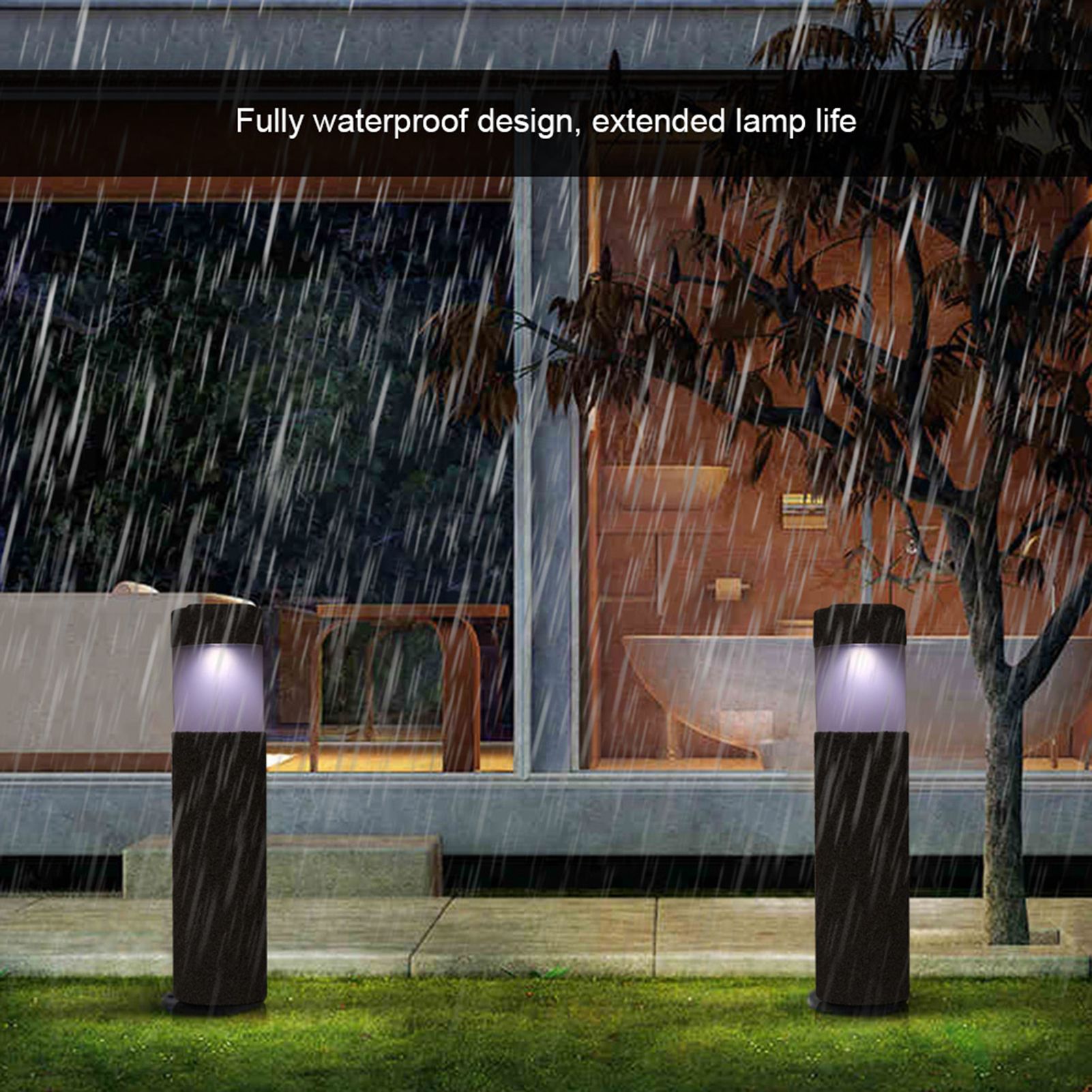 Ideal Waterproof Solar Power LED Light for Garden Path Courtyard Stone Lamp view 4