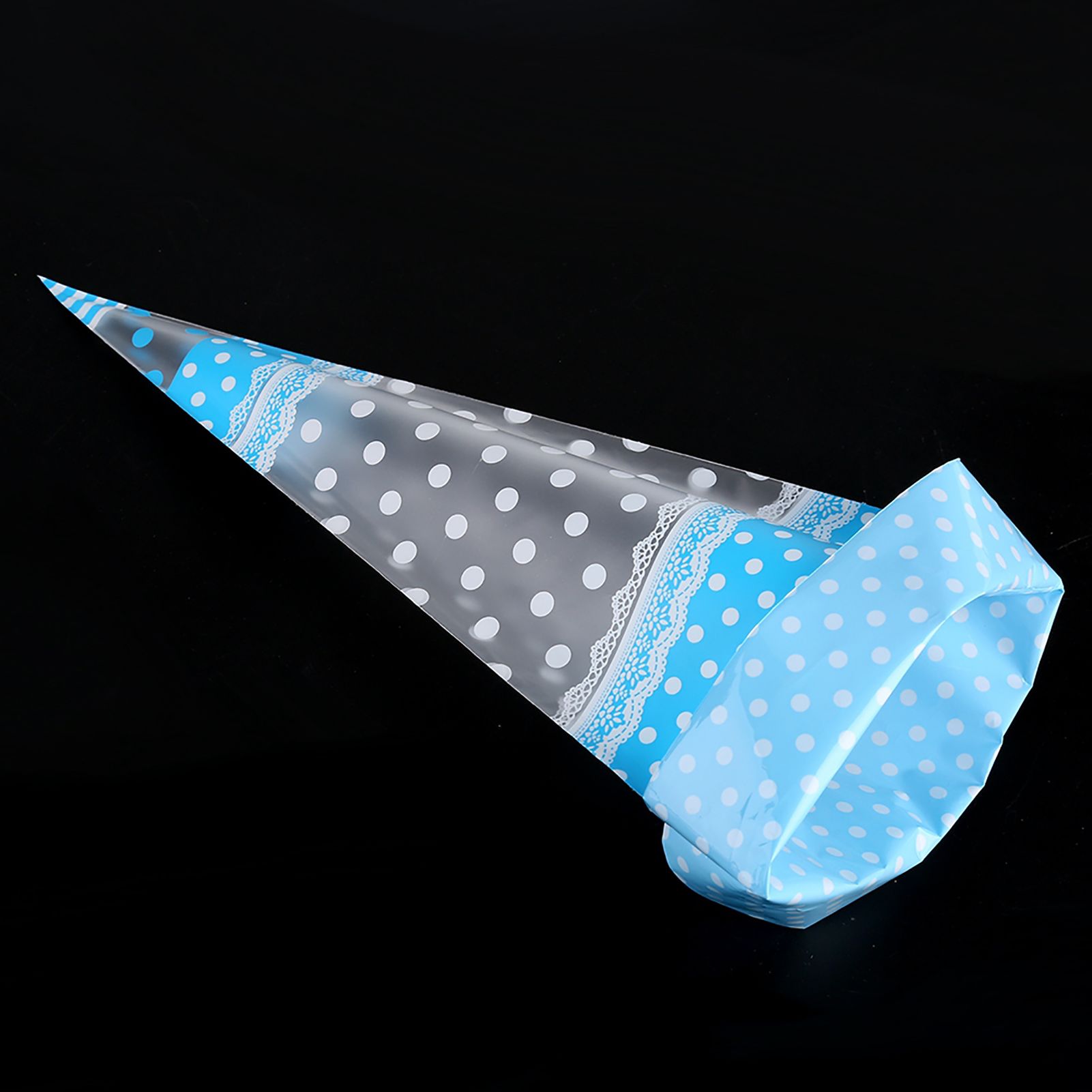 50 Clear Cone Shaped Treat Popcorn Bags Treat Bags Cellophane Candy Bags with view 5