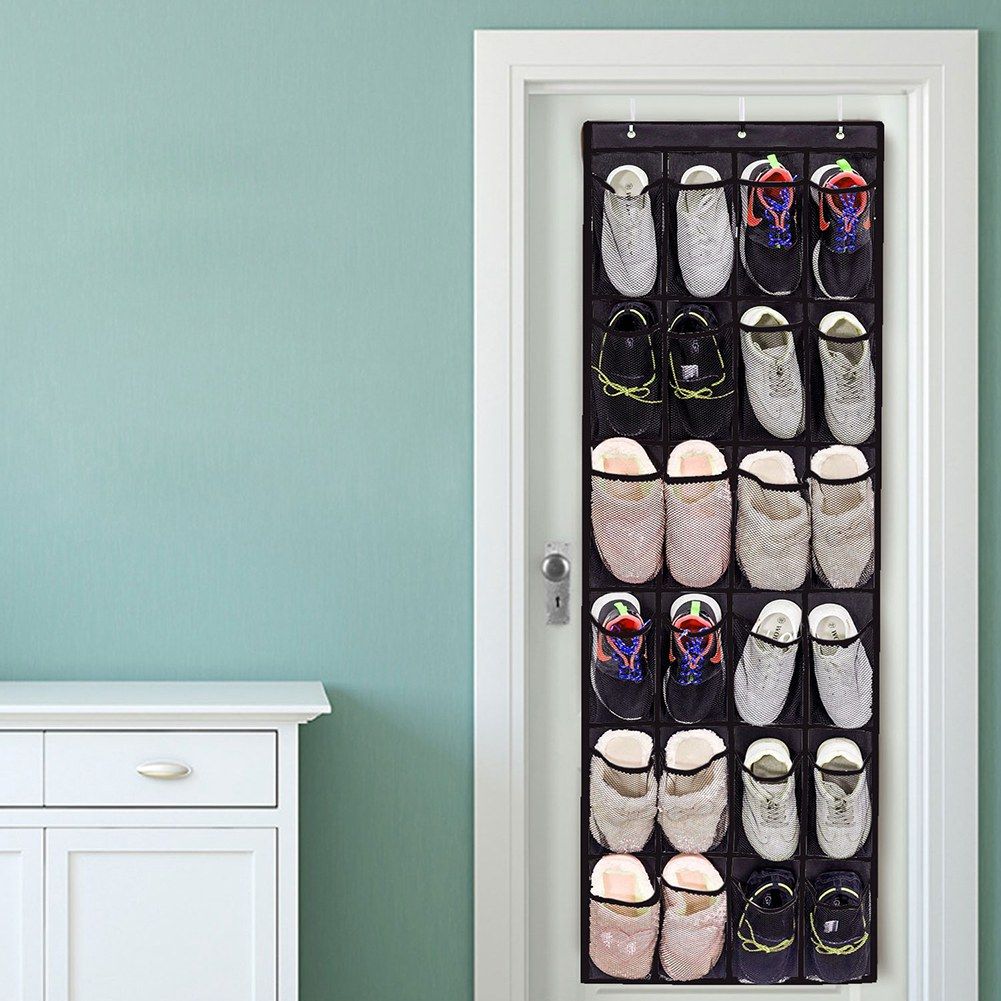 24Pockets NOn woven Household Door Wall Hanging Shoe Storage Bag Organizer view 2