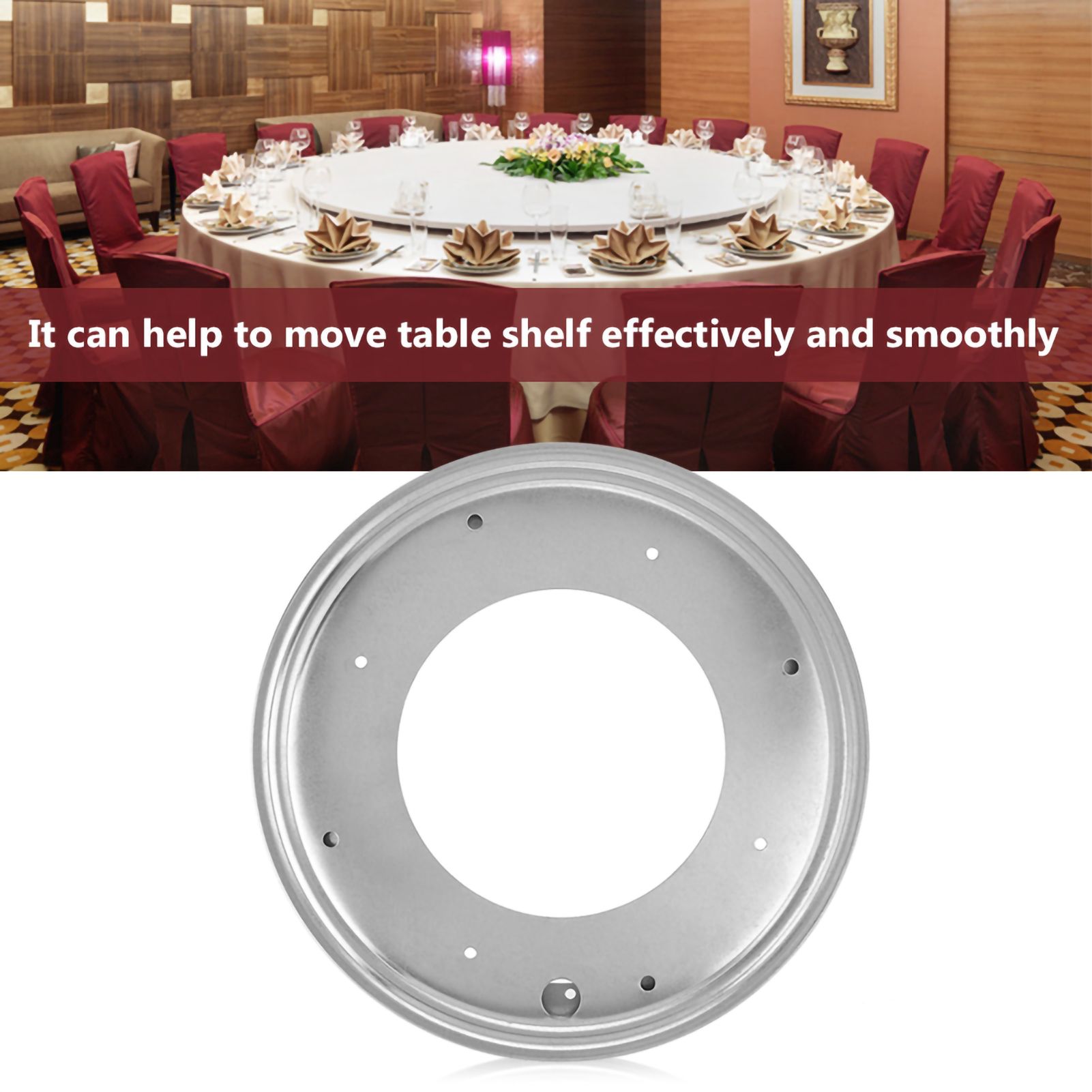 12inch Round Shape Galvanized Turntable Rotating Swivel Plate Kitchen Display view 4