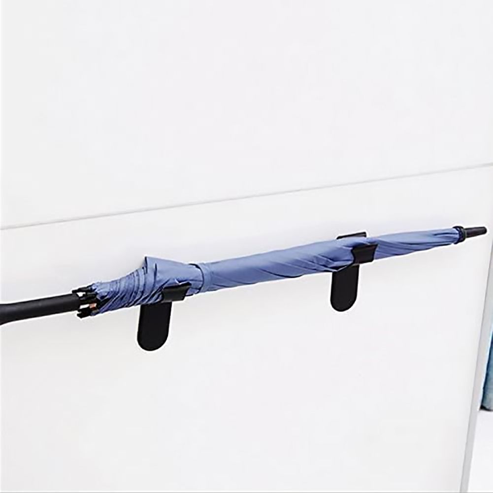 Black Plastic Self Adhesive Umbrella Holder Car Storage Rack Hanger Home Wall Hook view 5