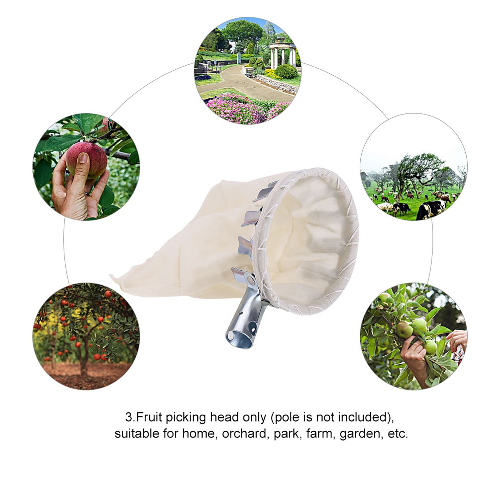 Fruit Picker Head Basket Fruit Picking Tools Fruits Catcher for Harvest view 5