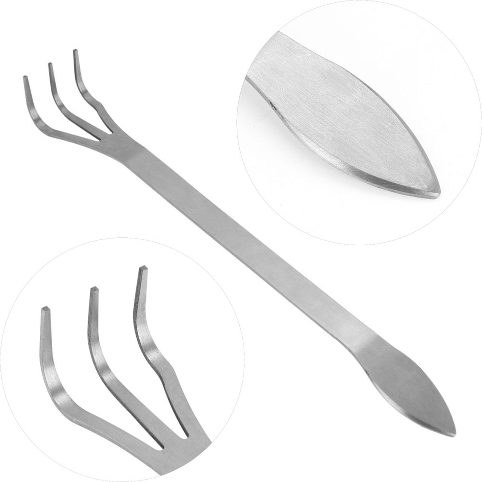 Stainless Steel Root Rake 3-Prong Loosen Soil Bonsai Tree Tools with Ergonomic view 9