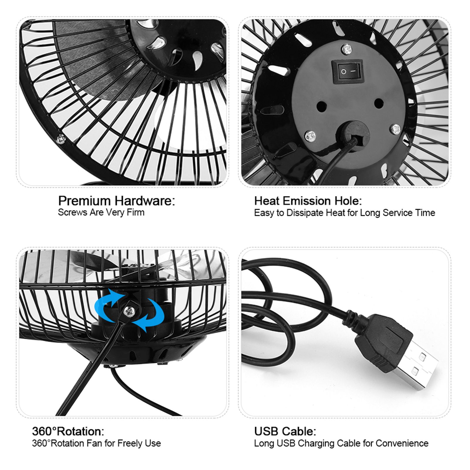USB Solar Panel Powered Mini Portable Fan for Cooling Ventilation Home view 6