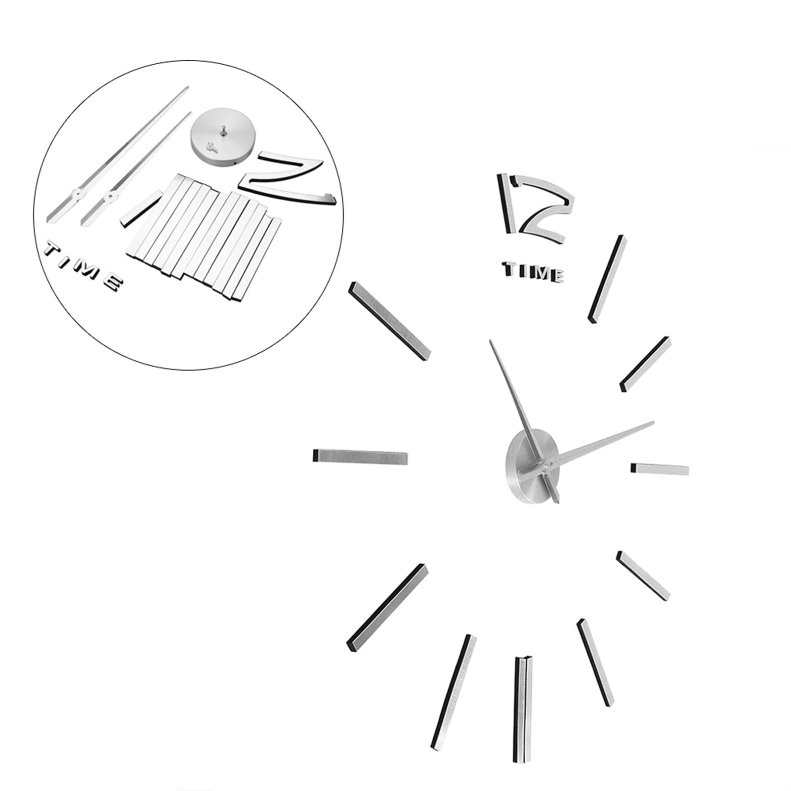 3D Mirror Luxury Modern DIY Large Wall Clock Surface Sticker Room Art Home view 5