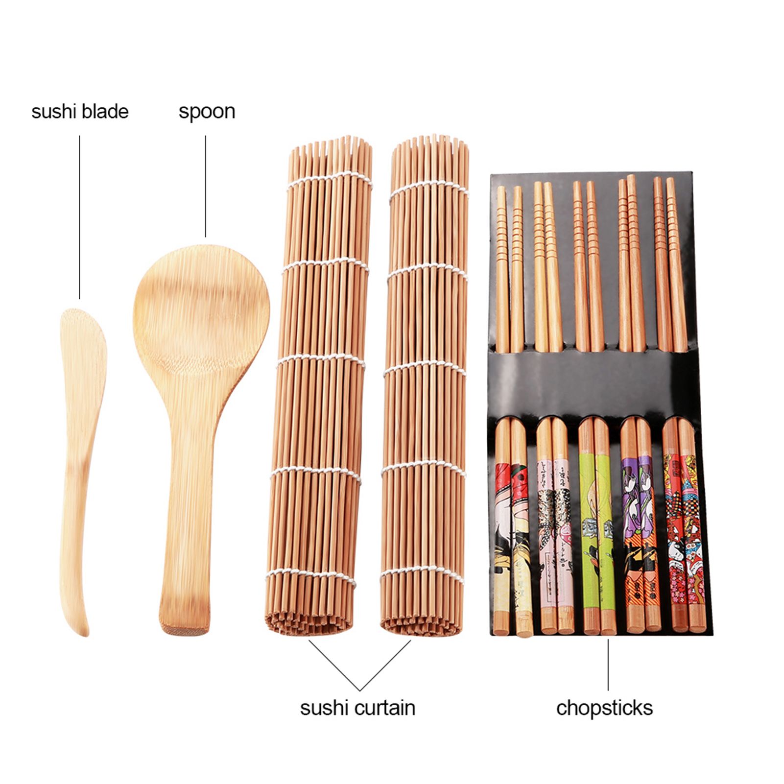 13Pcs/set Bamboo Sushi Making Kit Family Office Party Homemade Sushi Gadget view 4