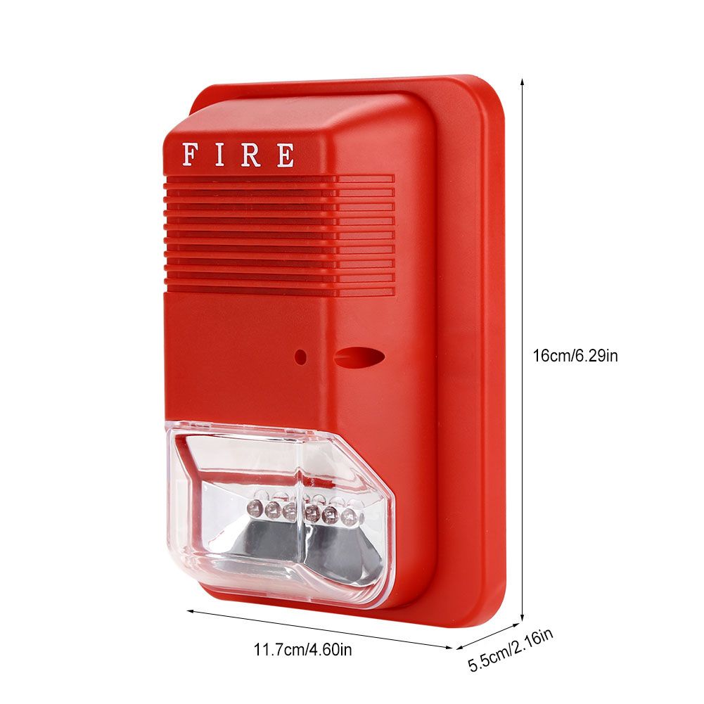 Sound & Light Fire Alarm Warning Strobe Horn Alert Safety System Sensor for view 7
