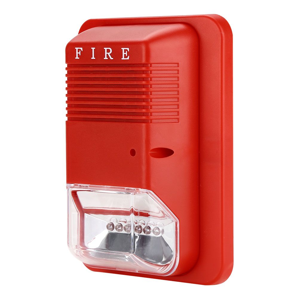 Sound & Light Fire Alarm Warning Strobe Horn Alert Safety System Sensor for view 9