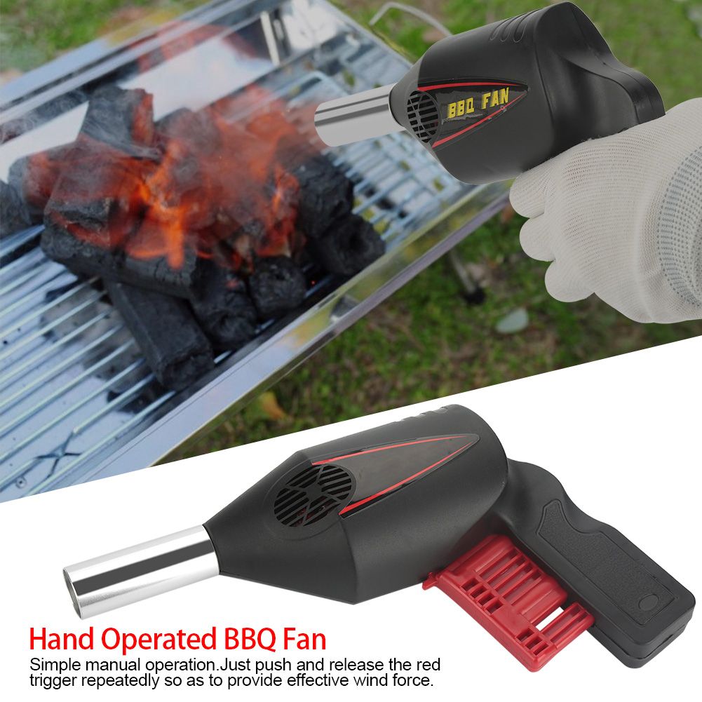 Portable Manual Operated BBQ Fan Air Blower for Outdoor Camping Picnic Grill view 2