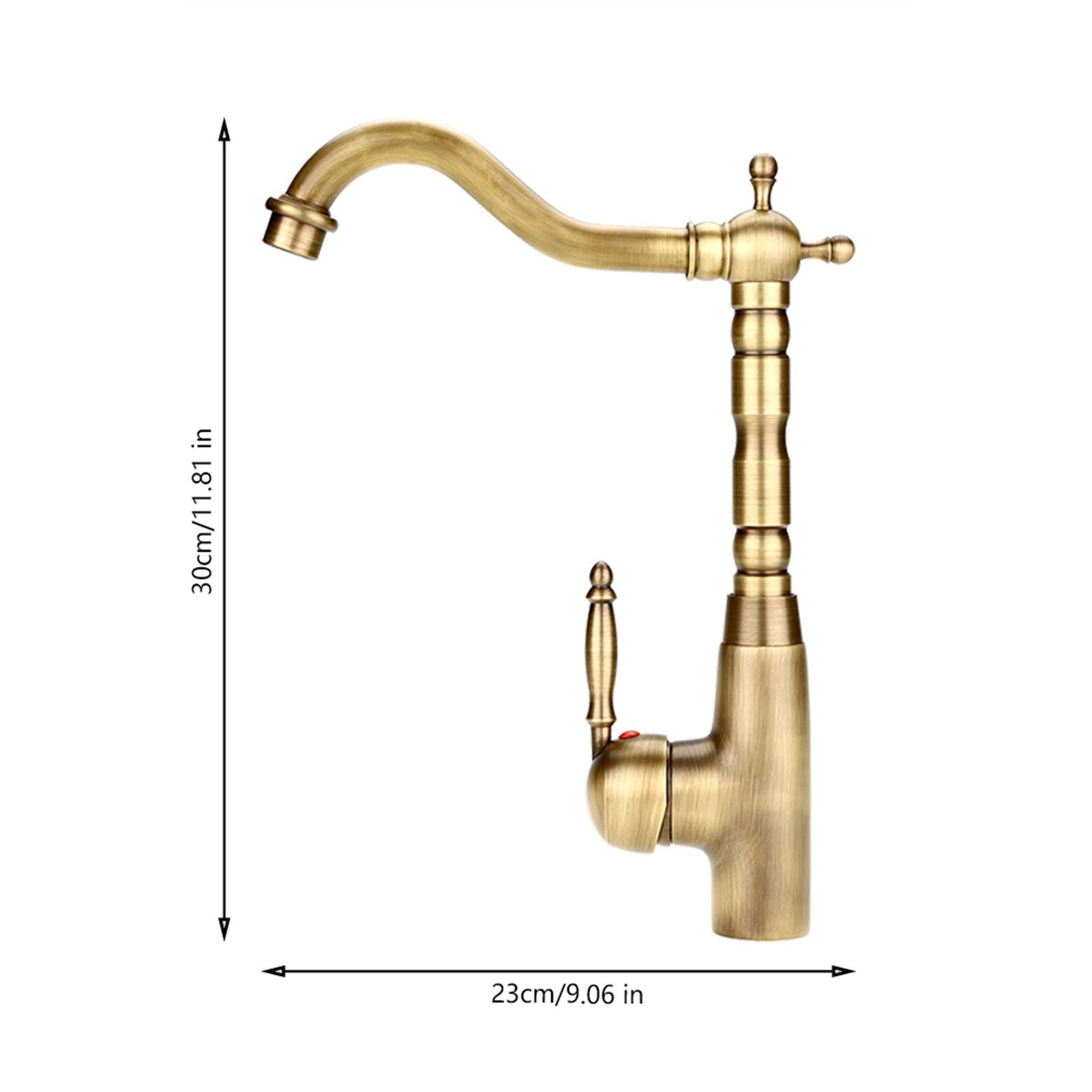 Antique Retro Style Solid Brass Kitchen Bathroom Basin Sink Faucet Hot Cold view 5